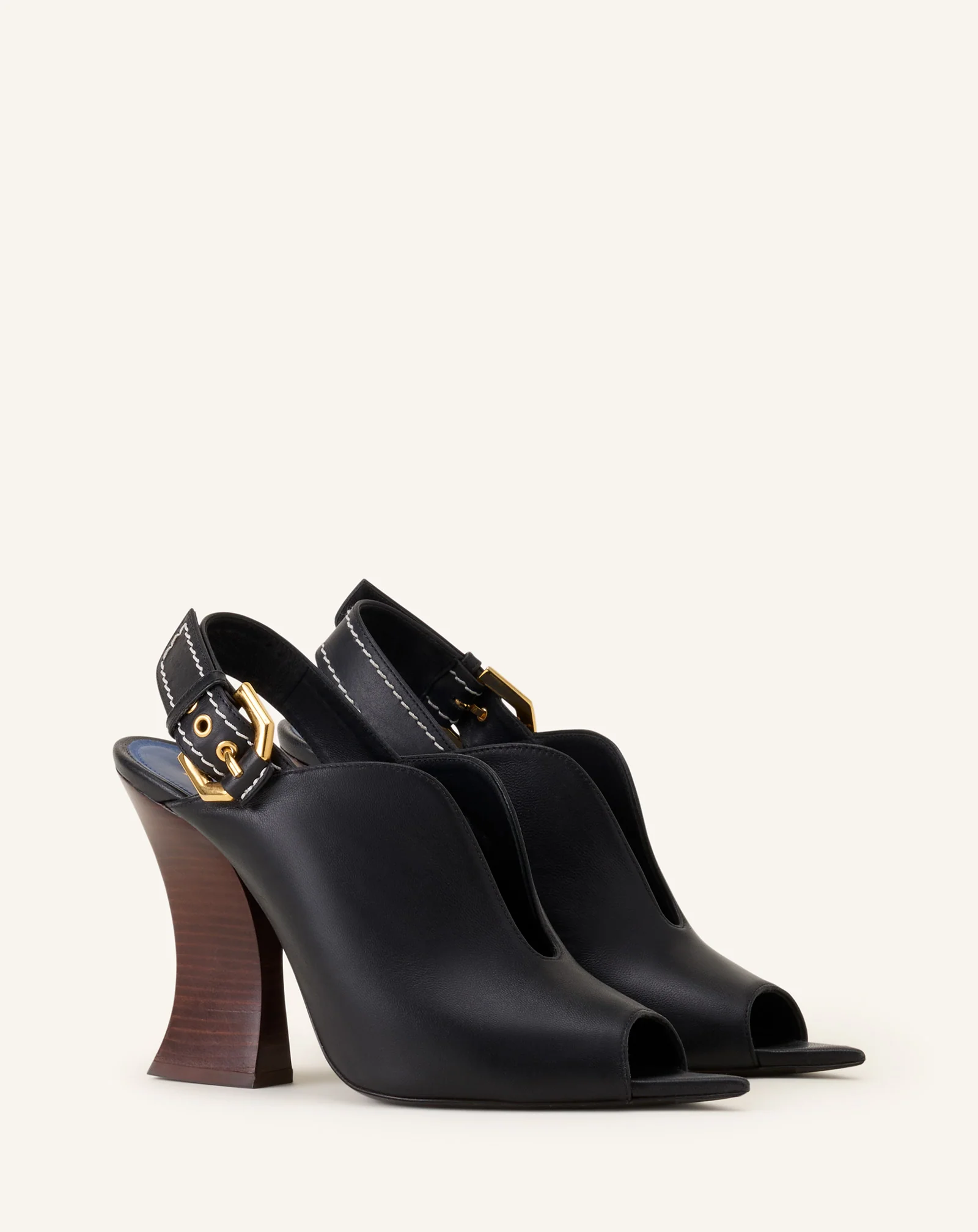 BUCKLE ARCH HEELED LEATHER MULE - Image 2
