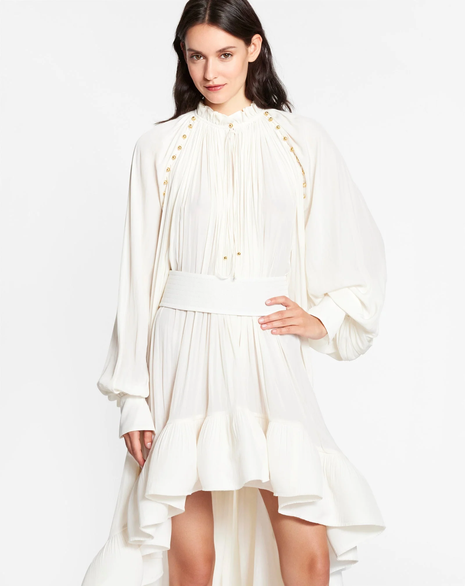 ASYMMETRICAL CHARMEUSE DRESS - Image 5