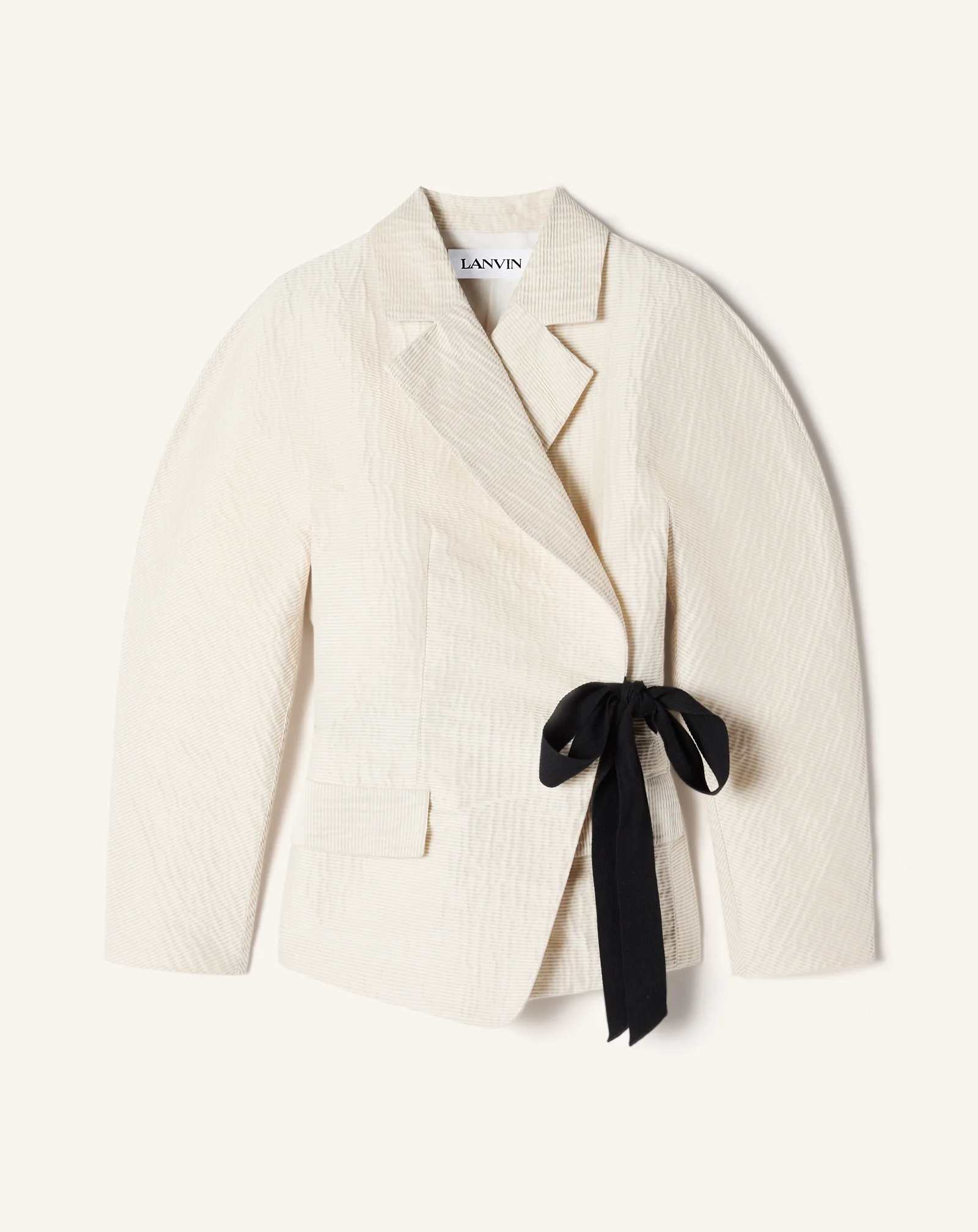 BELTED JACQUARD JACKET