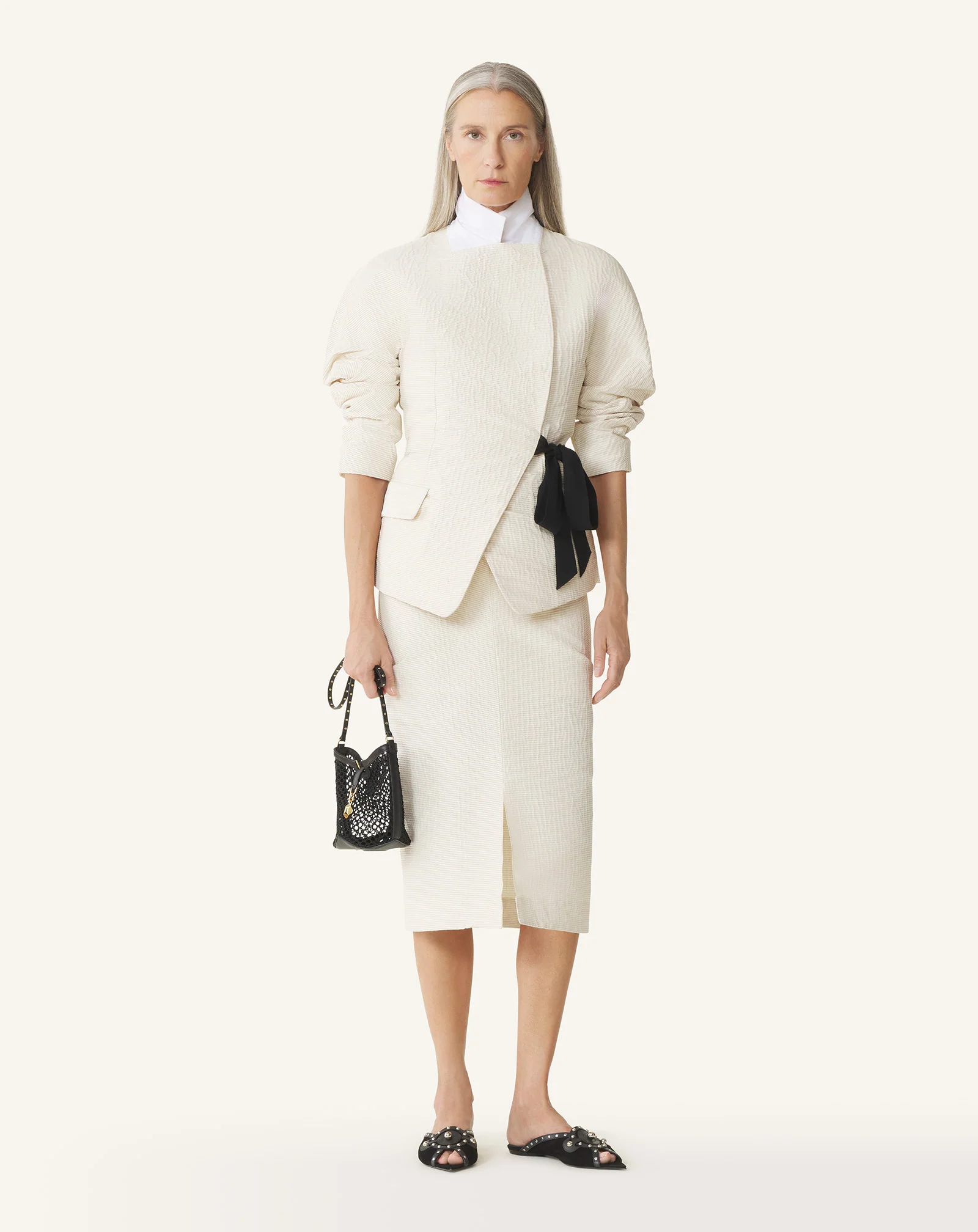 BELTED JACQUARD JACKET - Image 2