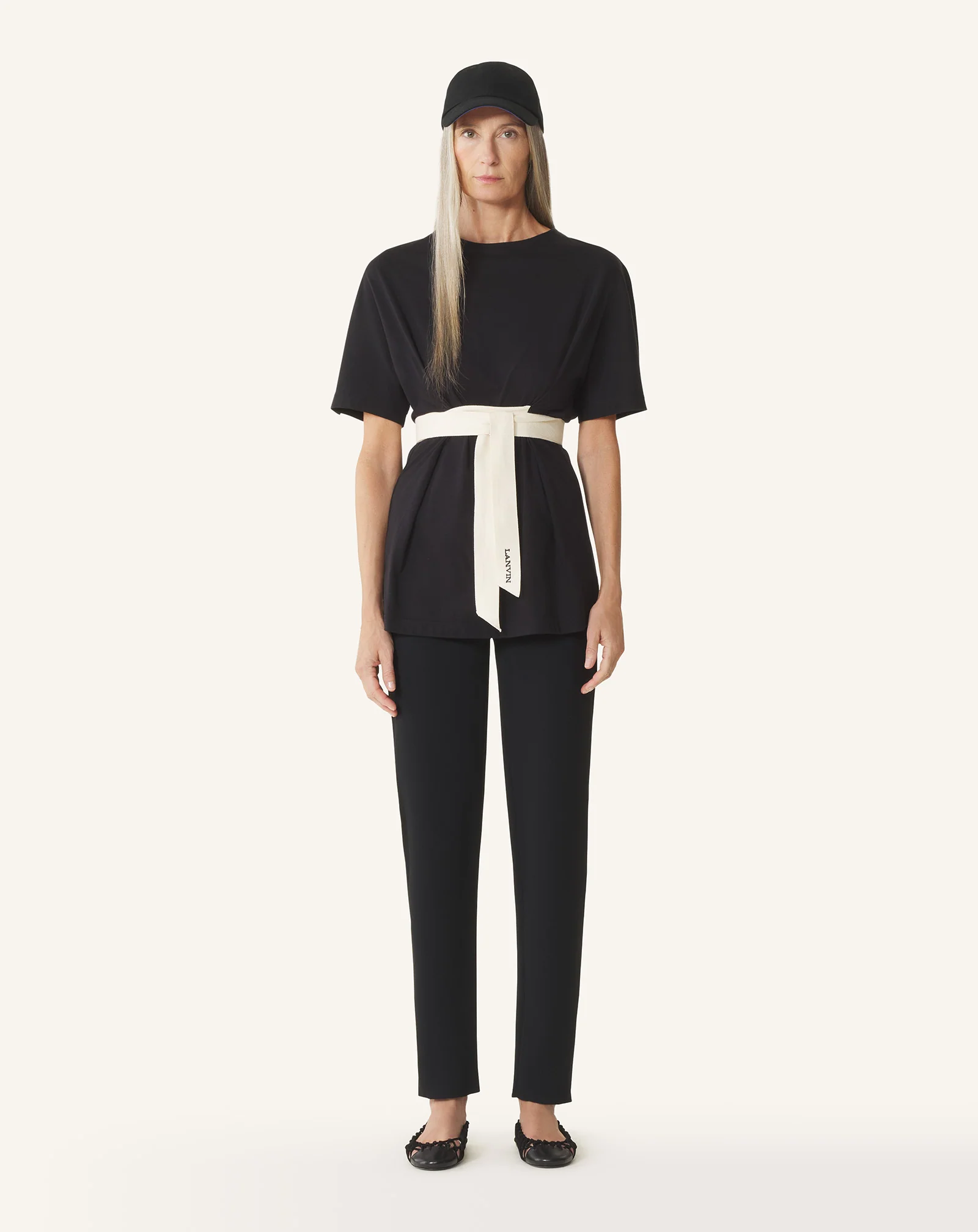 BELTED T-SHIRT IN COTTON AND SILK - Image 2