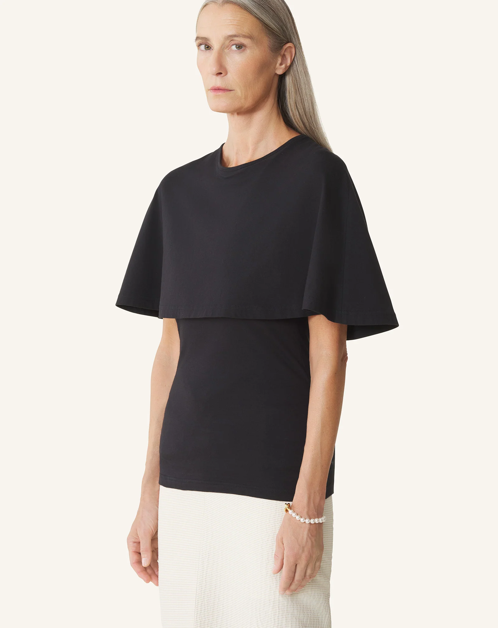 CAPE T-SHIRT IN COTTON AND SILK - Image 3
