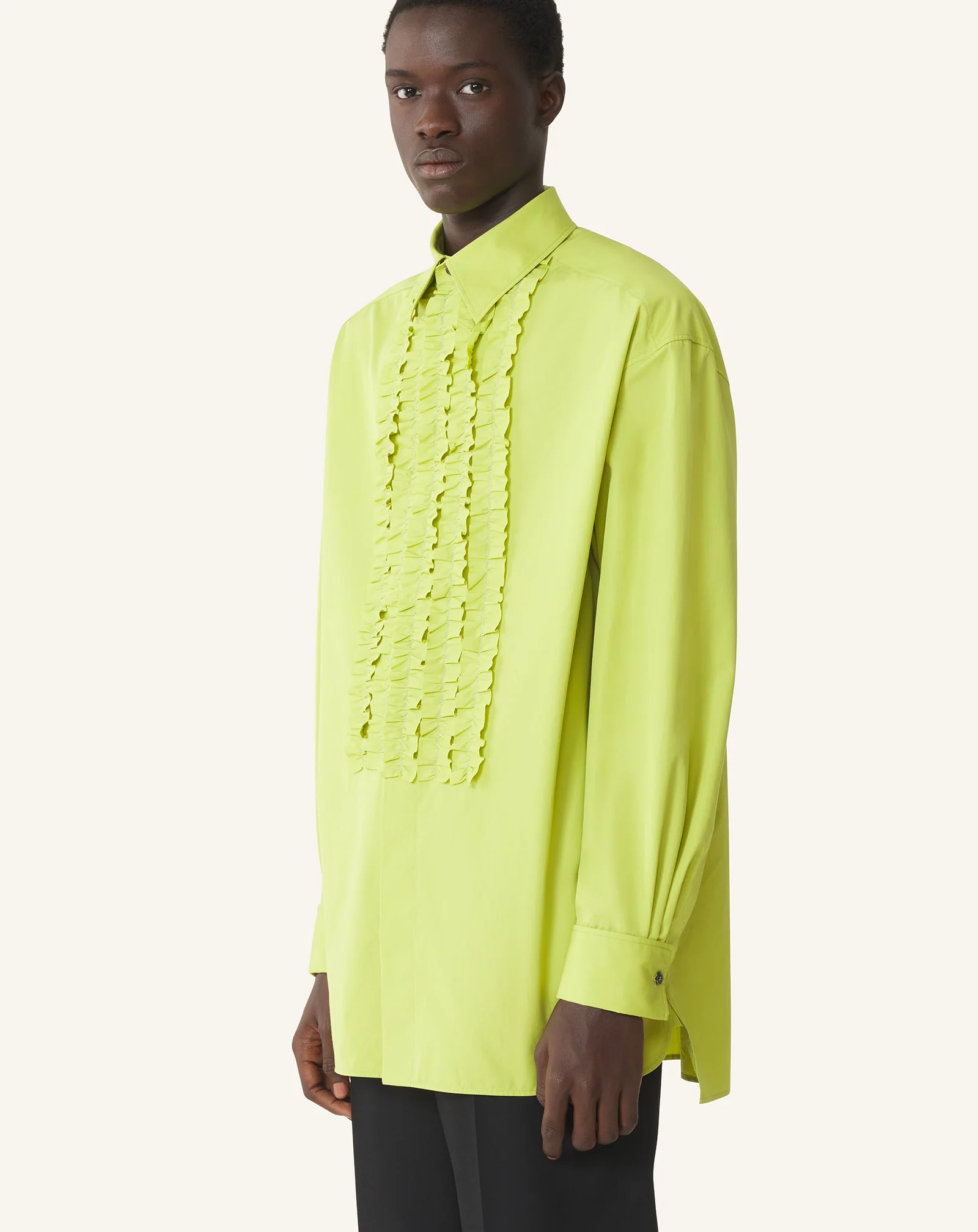 COTTON POPLIN BIB FRONT SHIRT - Image 3