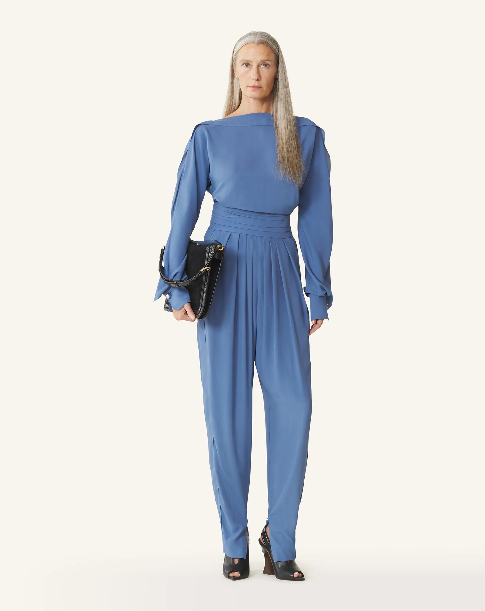 DRAPED PANTS IN CREPE DE CHINE - Image 2