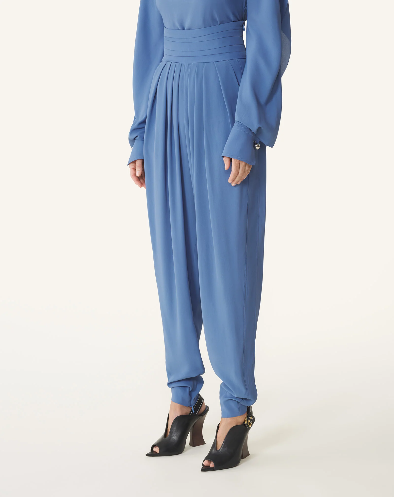 DRAPED PANTS IN CREPE DE CHINE - Image 3