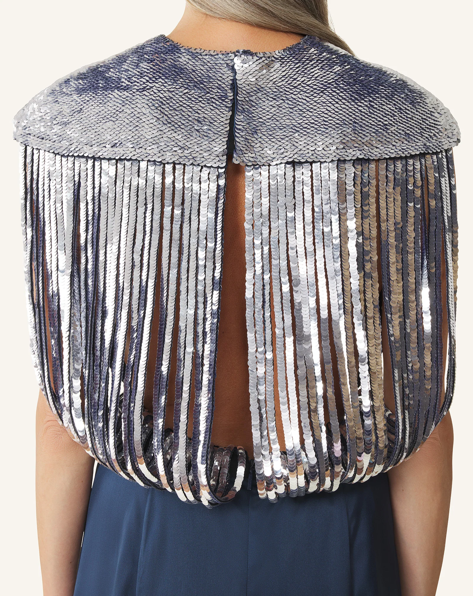 EMBROIDERED BACK DRESS IN SILK SATIN - Image 6