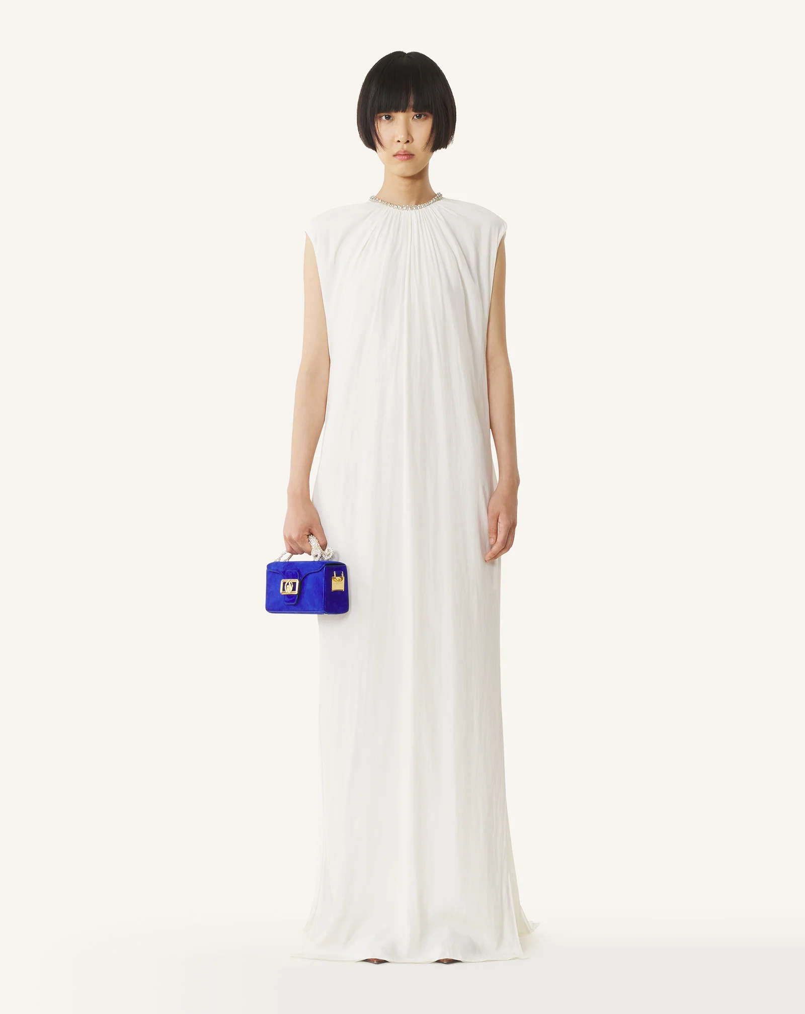EMBROIDERED DRESS IN CHARMEUSE - Image 2