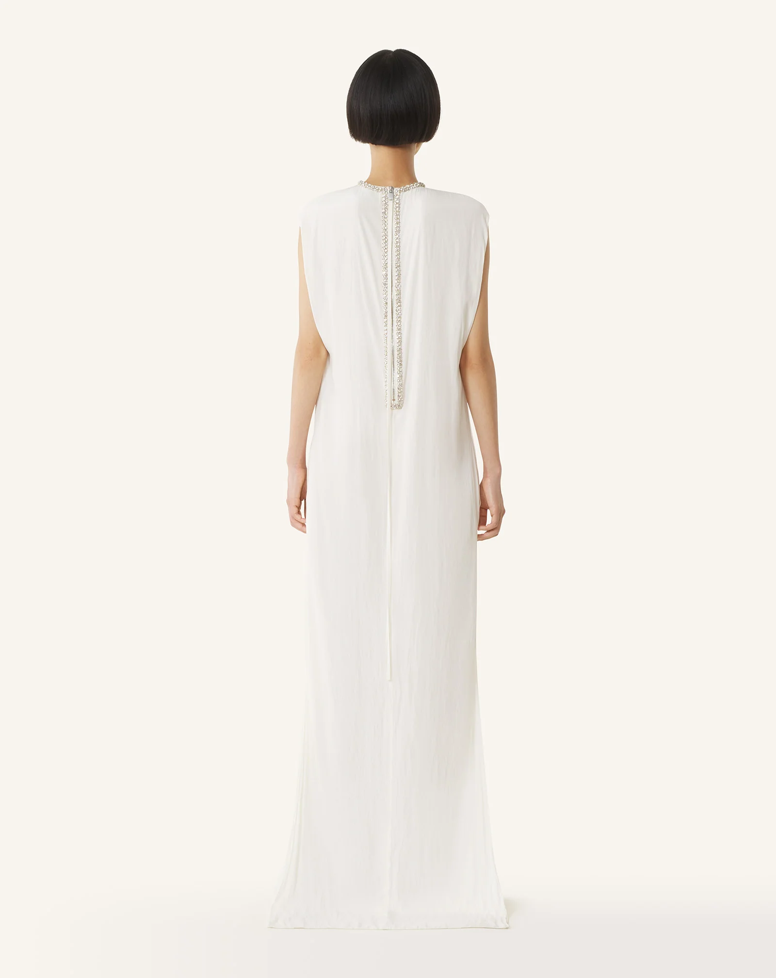 EMBROIDERED DRESS IN CHARMEUSE - Image 4