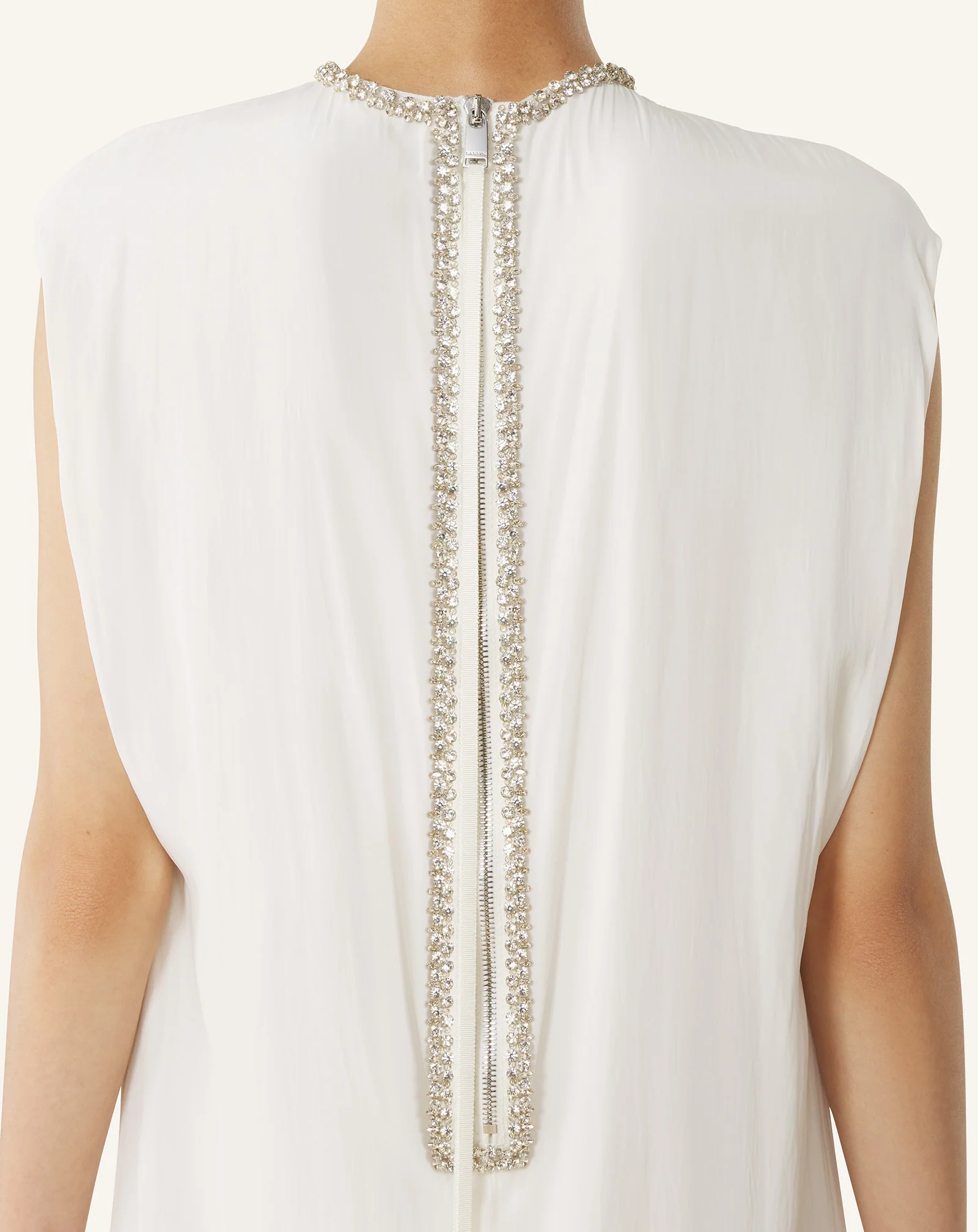 EMBROIDERED DRESS IN CHARMEUSE - Image 6