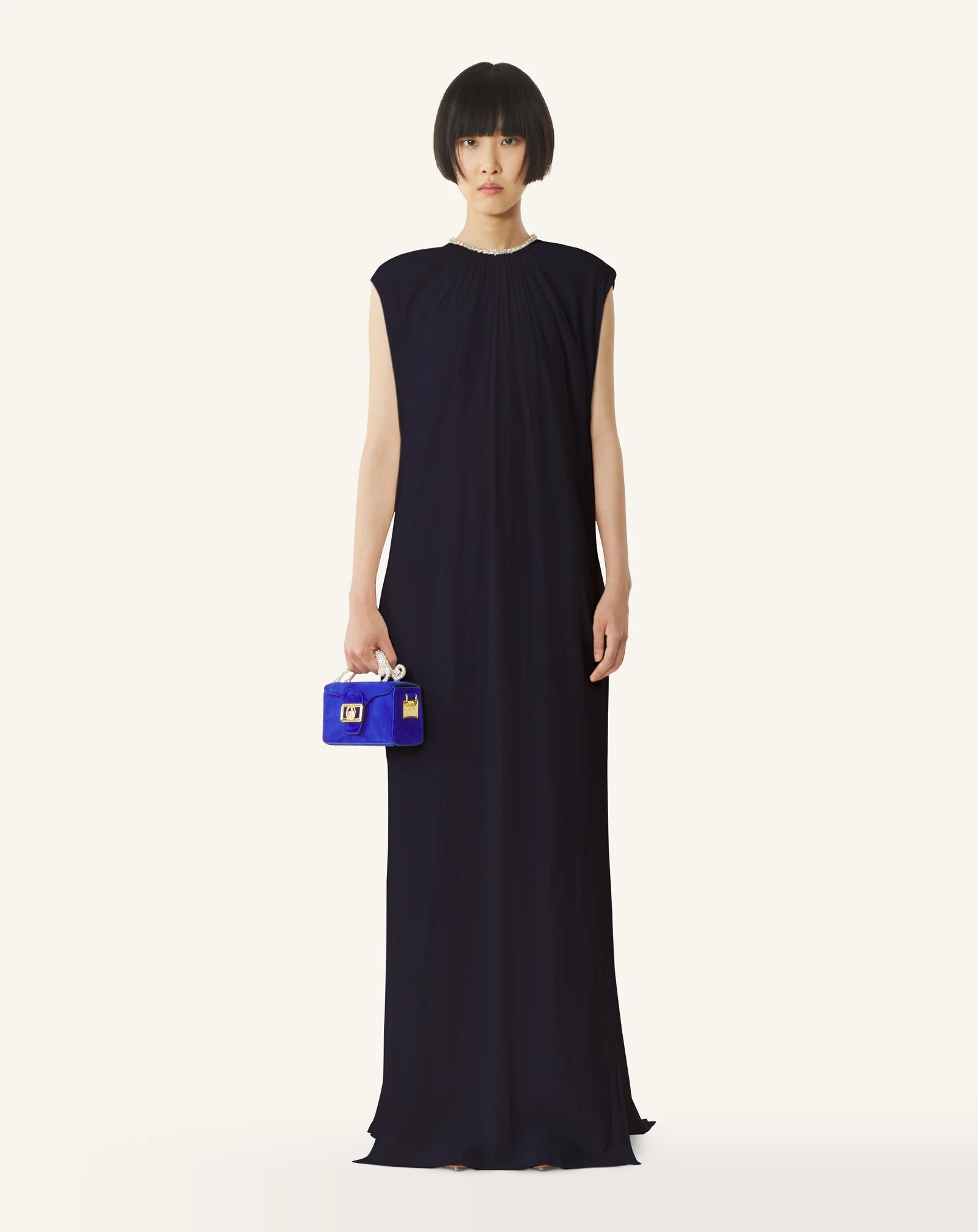 EMBROIDERED DRESS IN CHARMEUSE - Image 2