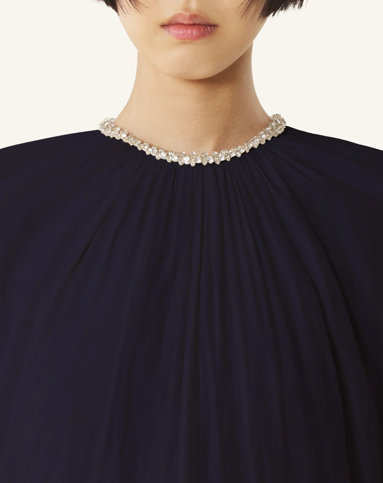 EMBROIDERED DRESS IN CHARMEUSE - Image 5