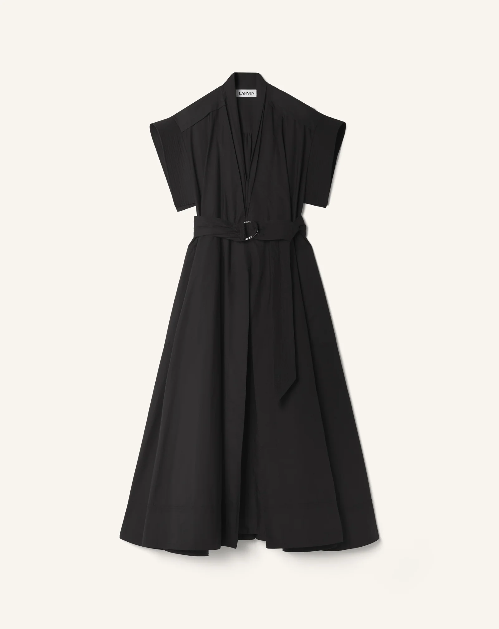 FLARED DRESS IN COTTON POPLIN