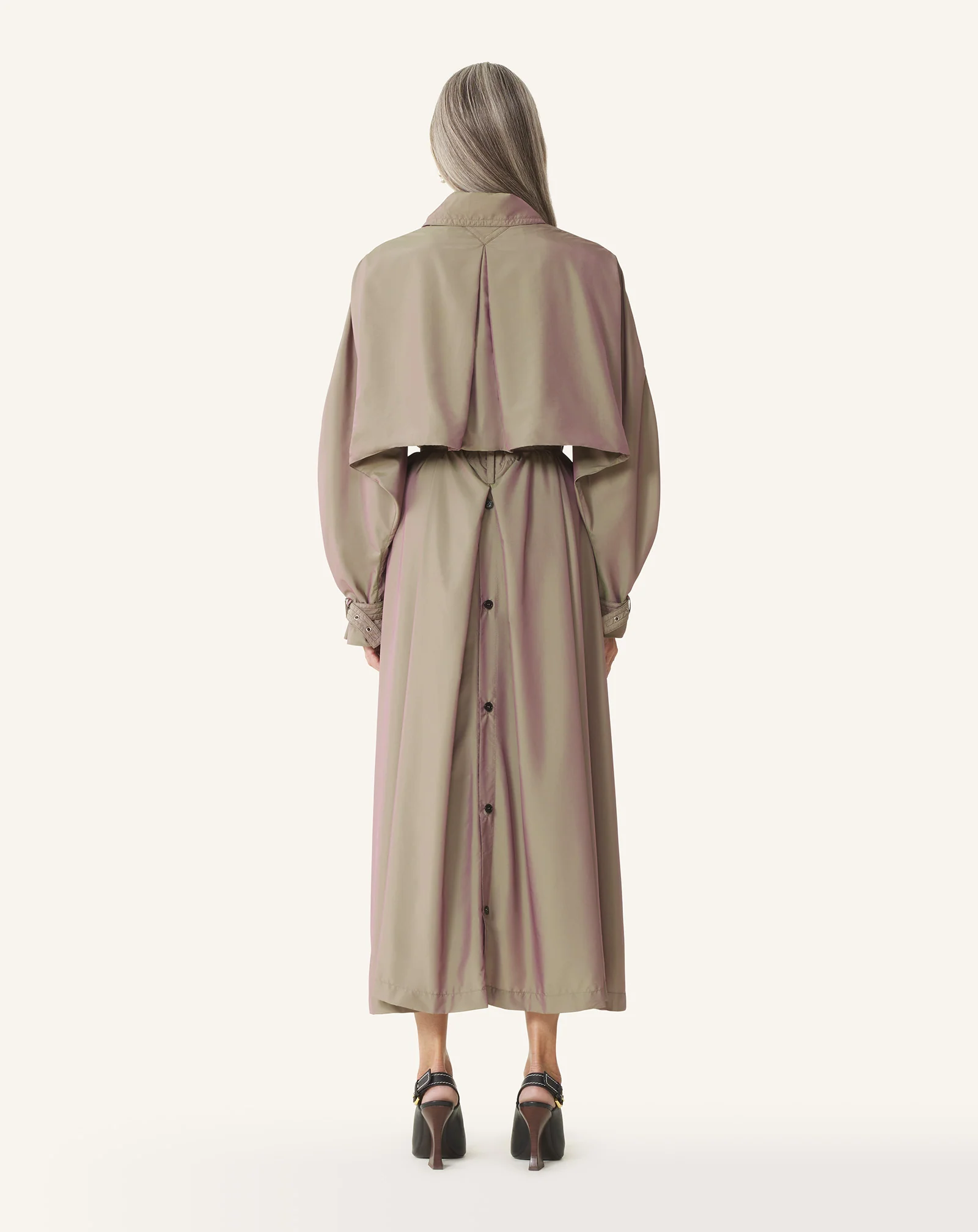 FLOWING TAFFETA TRENCH COAT - Image 4