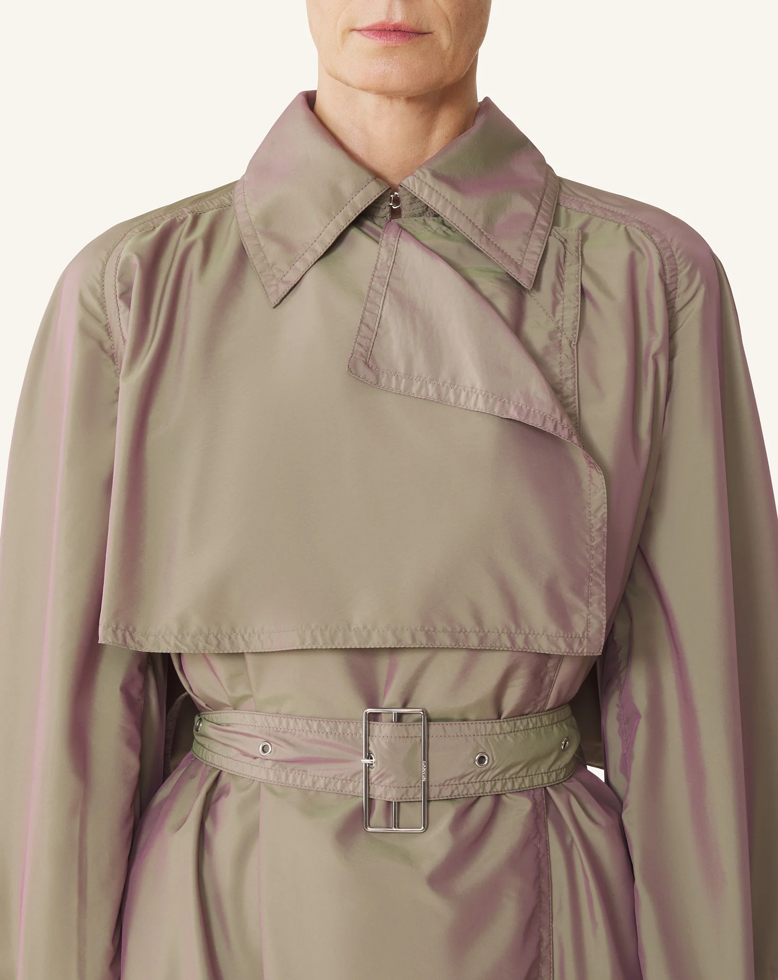 FLOWING TAFFETA TRENCH COAT - Image 5