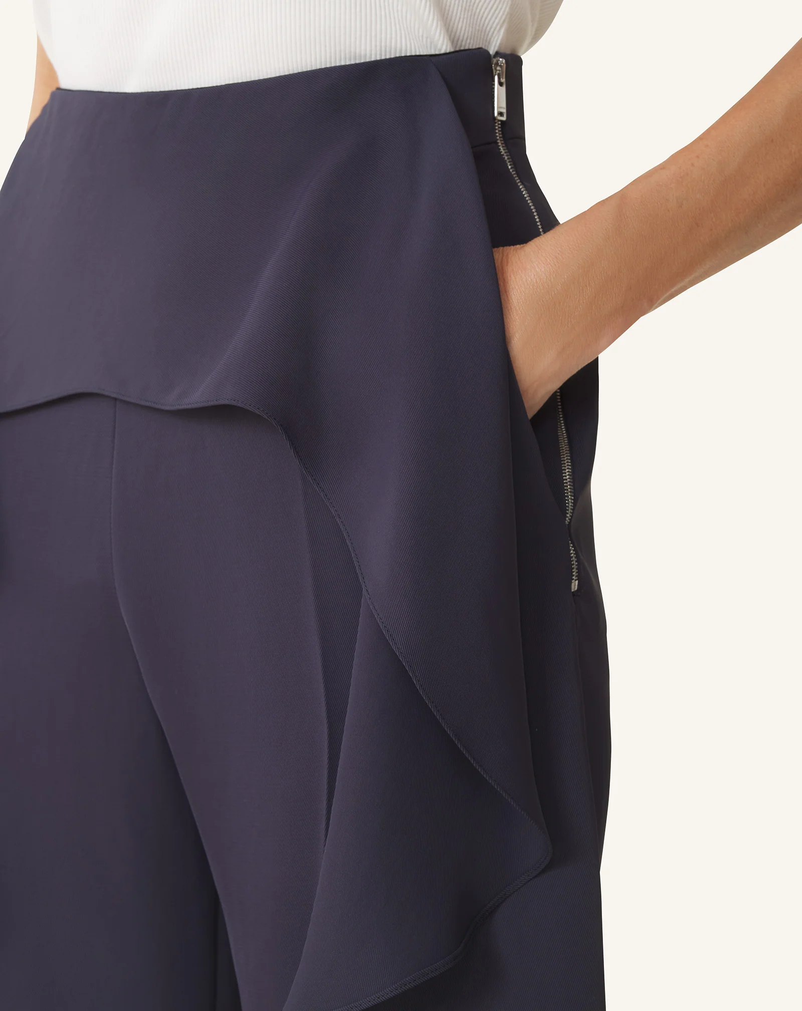 FRILLED TWILL PANTS - Image 5