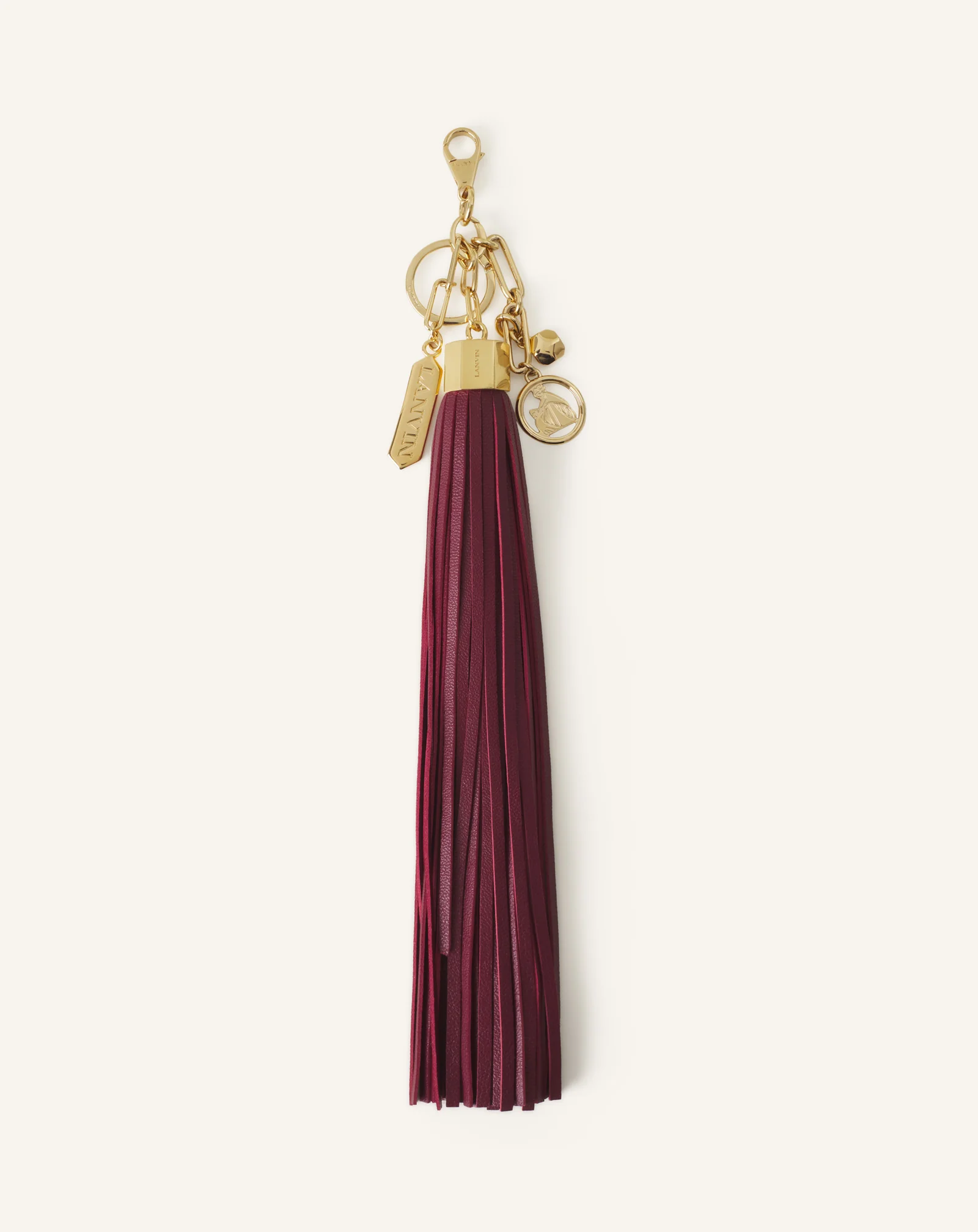 LARGE LEATHER POMPOM BAG CHARM