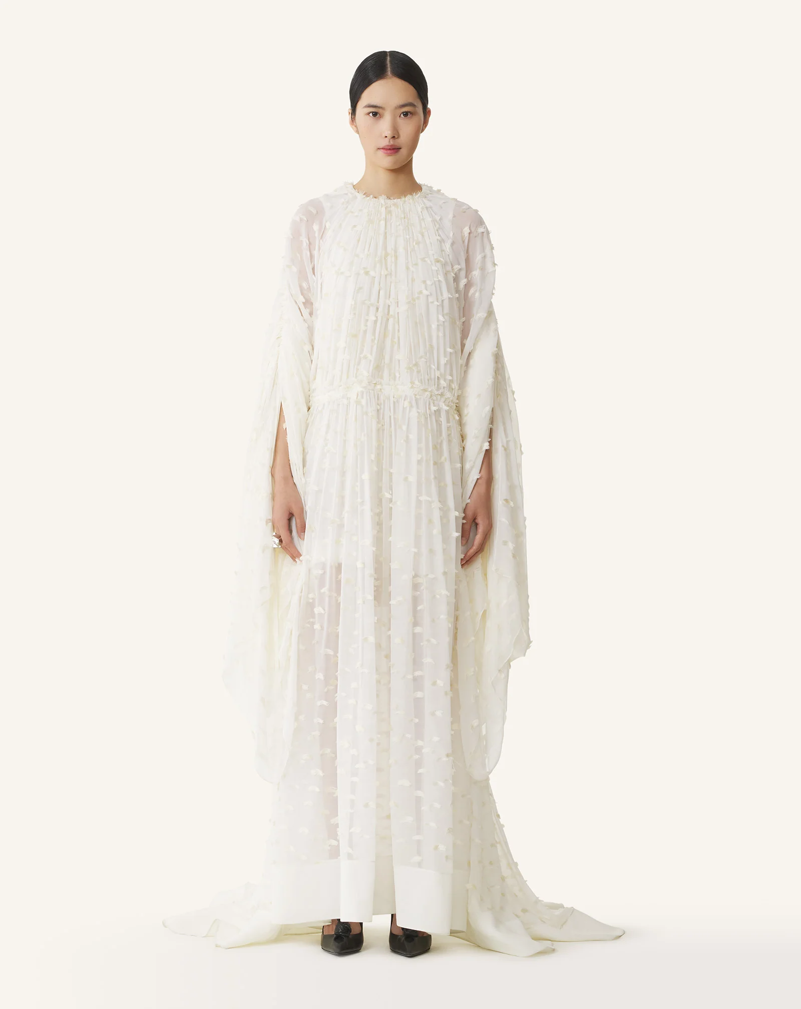 LONG DRESS IN PLUMETIS SILK - Image 2