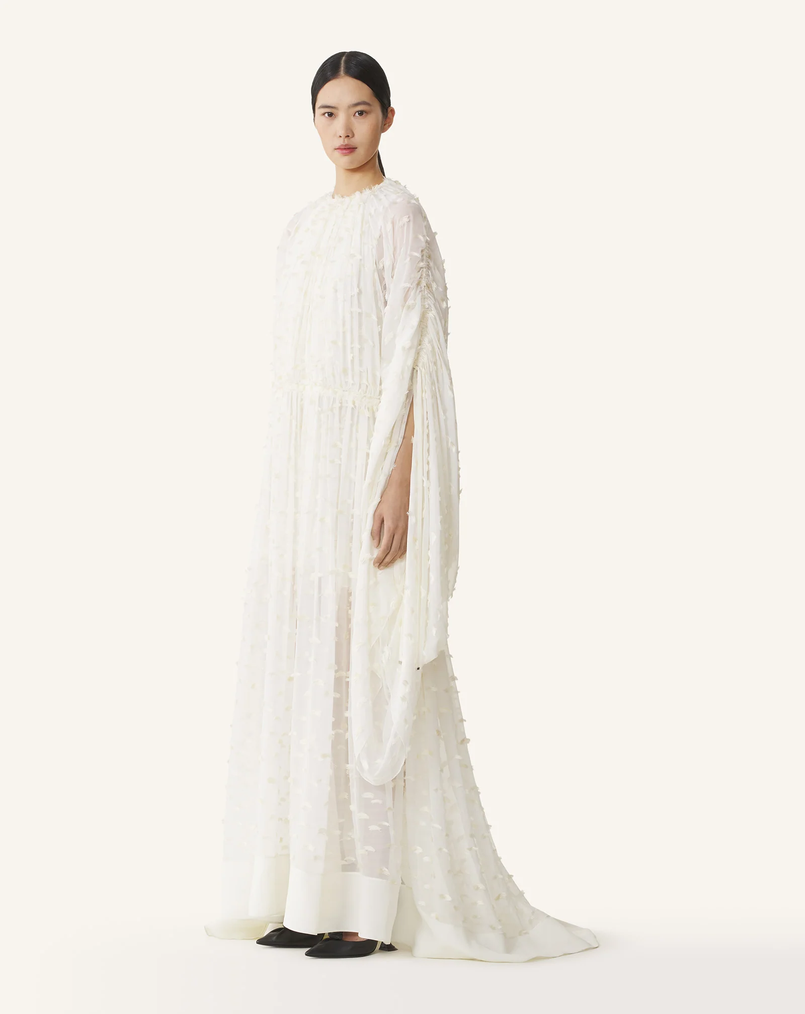 LONG DRESS IN PLUMETIS SILK - Image 3