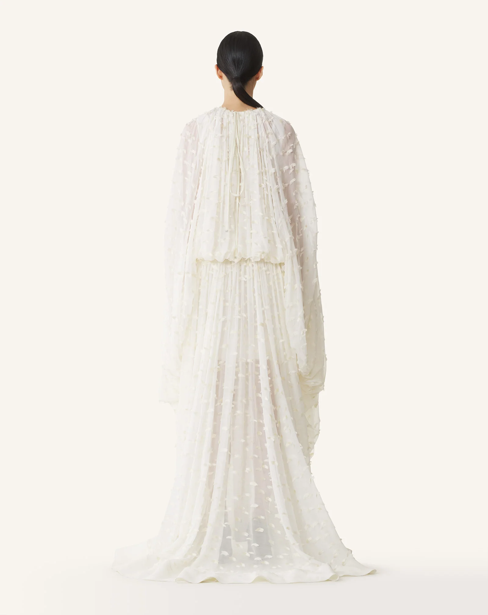 LONG DRESS IN PLUMETIS SILK - Image 4