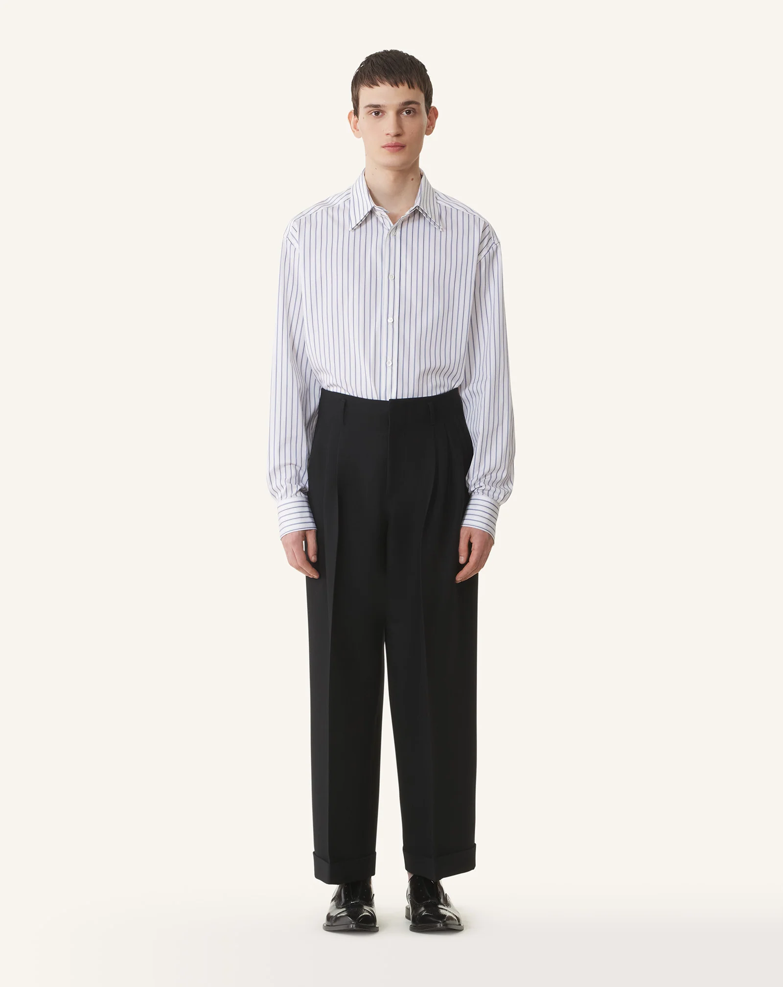 OVERSIZED STRIPED COTTON POPLIN SHIRT - Image 2