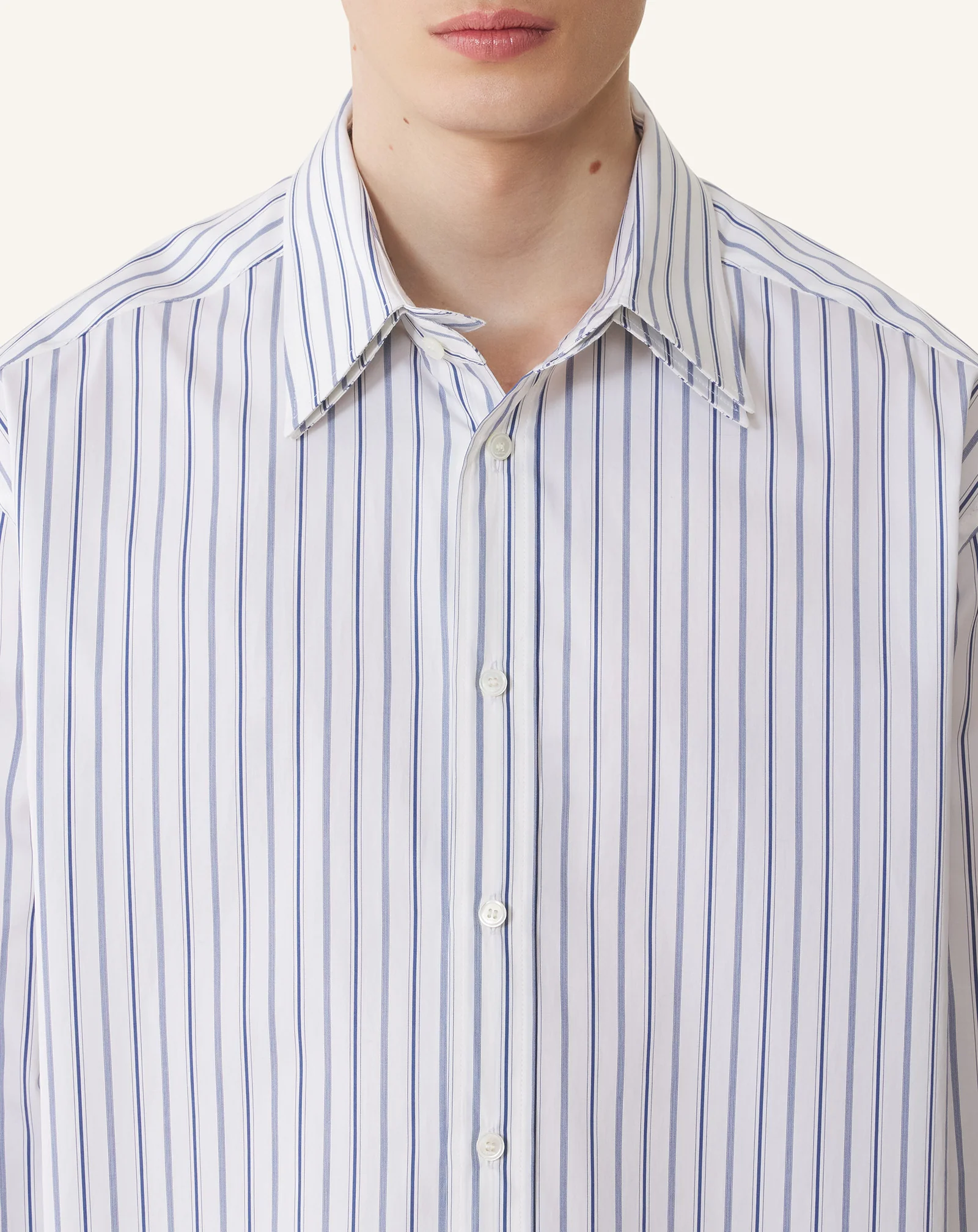 OVERSIZED STRIPED COTTON POPLIN SHIRT - Image 5