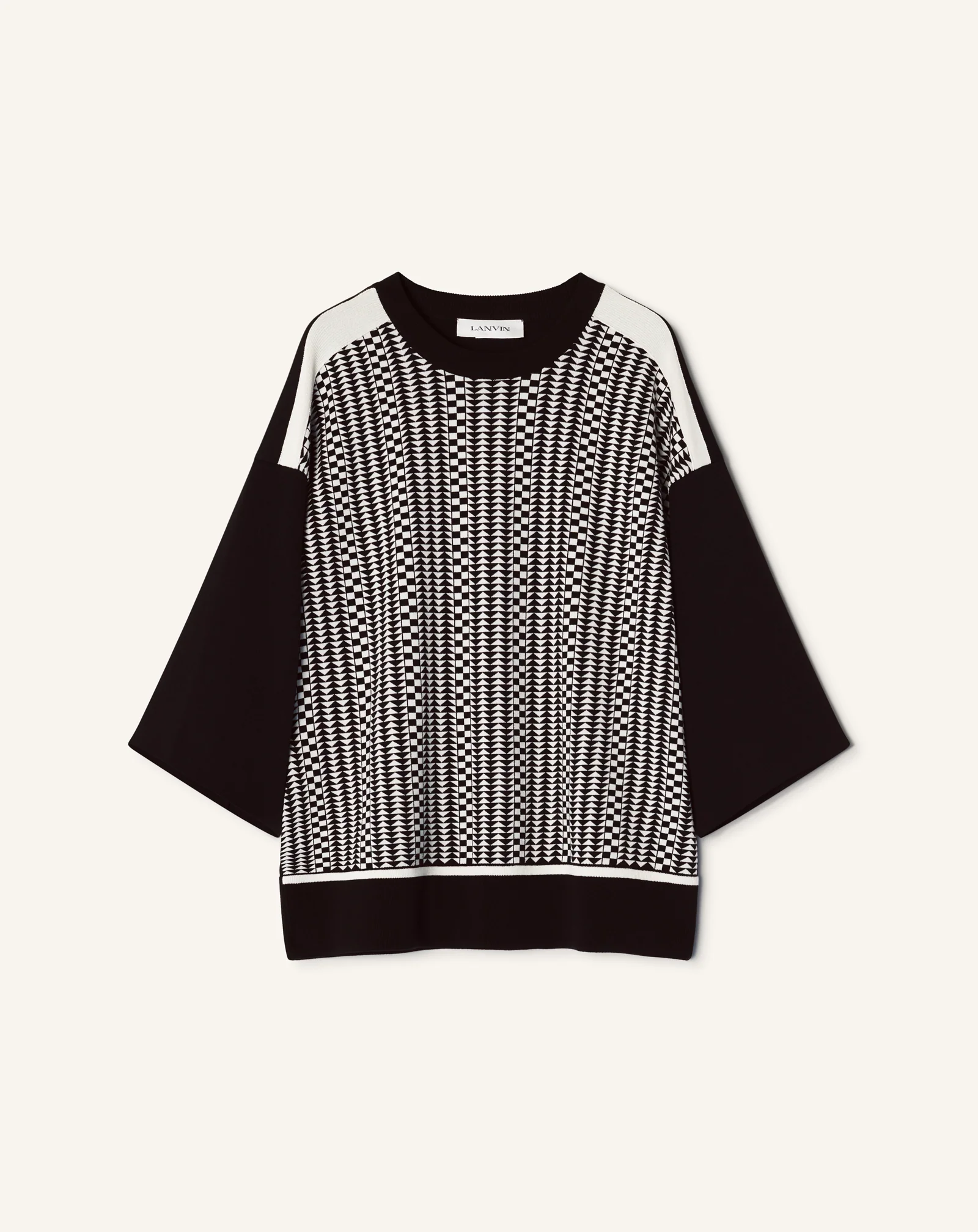 LOOSE-FIT T-SHIRT IN SILK AND COTTON JACQUARD