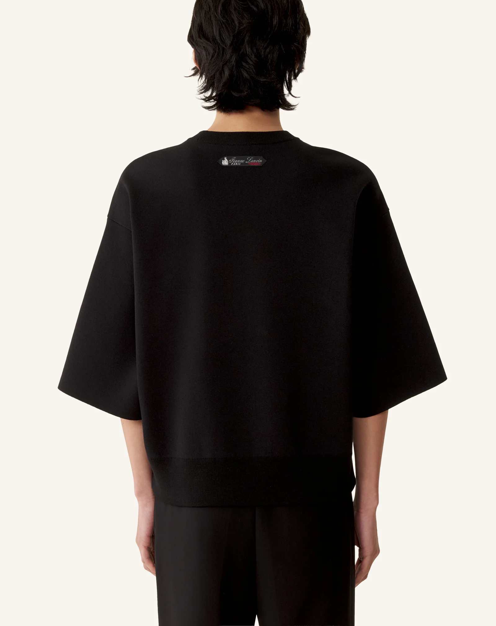 LOOSE-FIT T-SHIRT IN SILK AND COTTON JACQUARD - Image 4