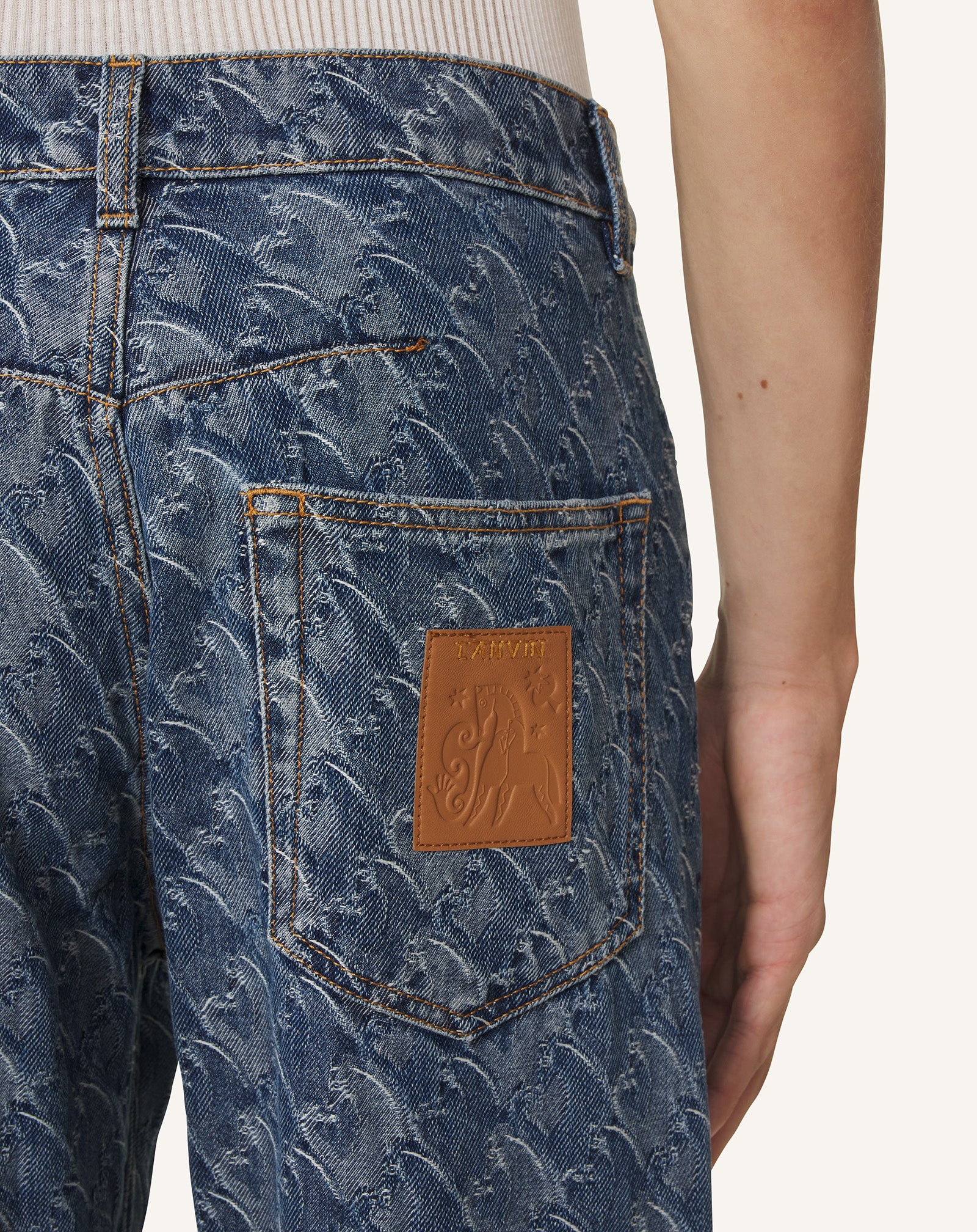 LUNAR YEAR JACQUARD DENIM PANTS - Image 5