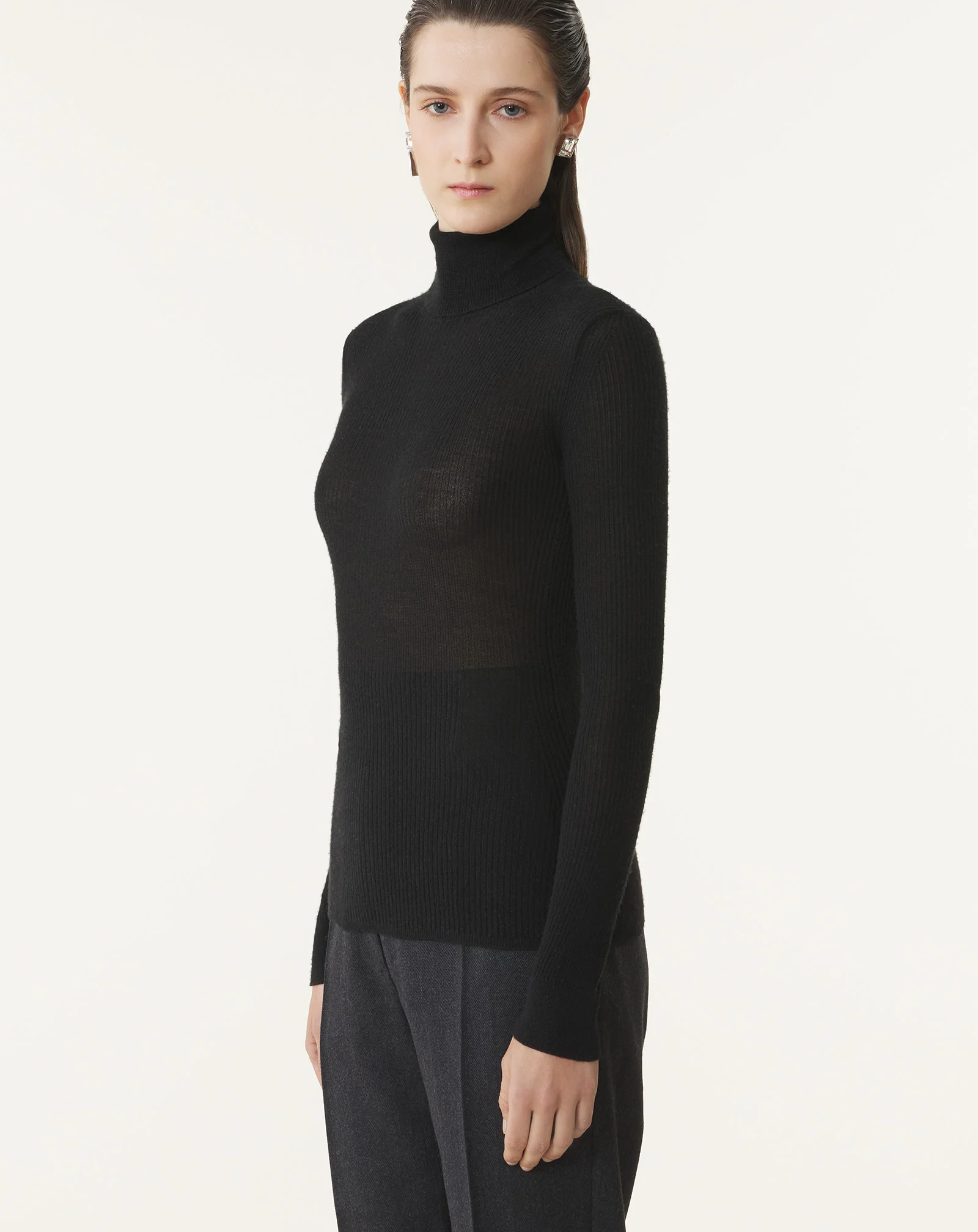 MERINO WOOL AND SILK TURTLENECK SWEATER - Image 3