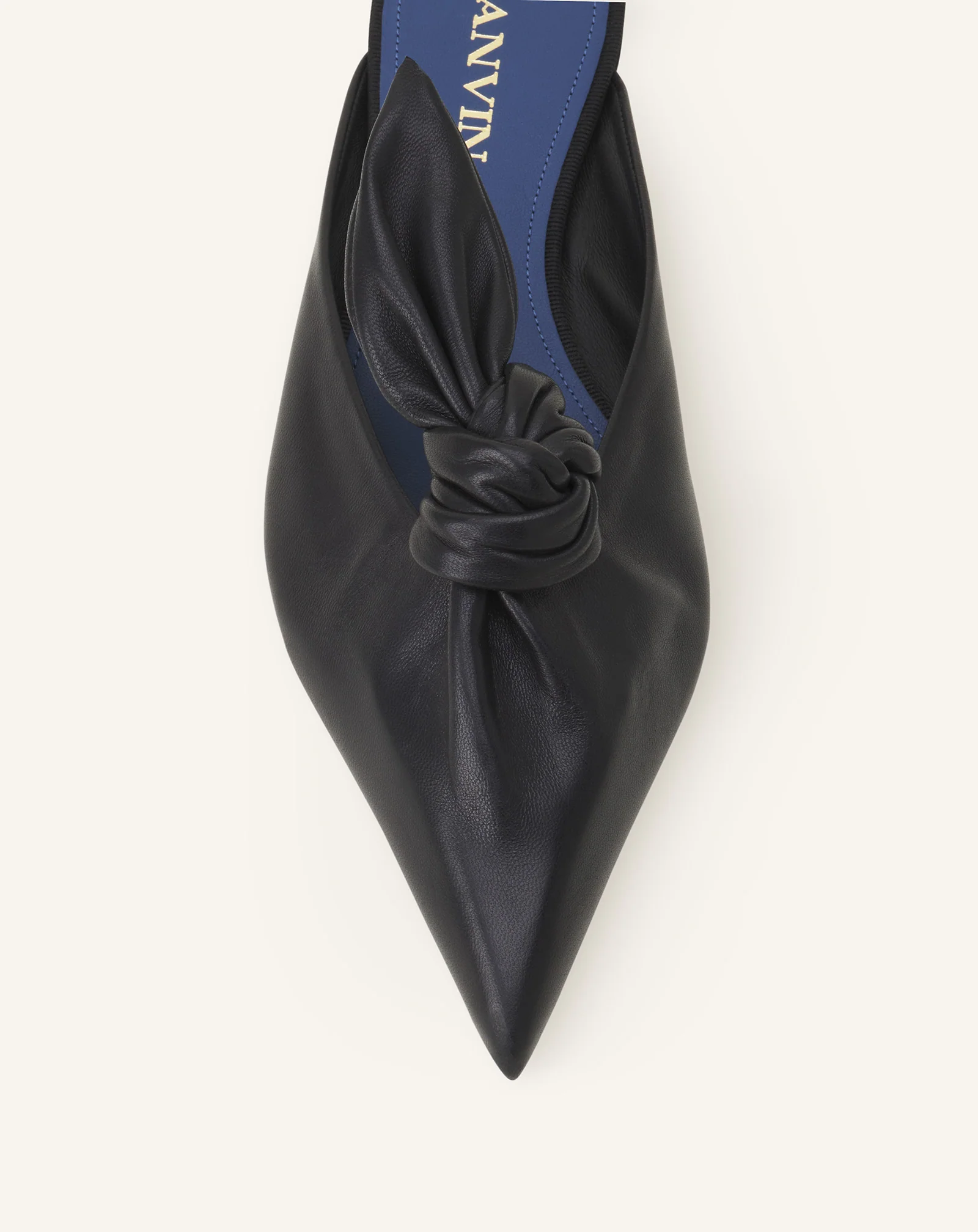 MIDNIGHT STEP HEELED MULES WITH A LEATHER BOW - Image 5