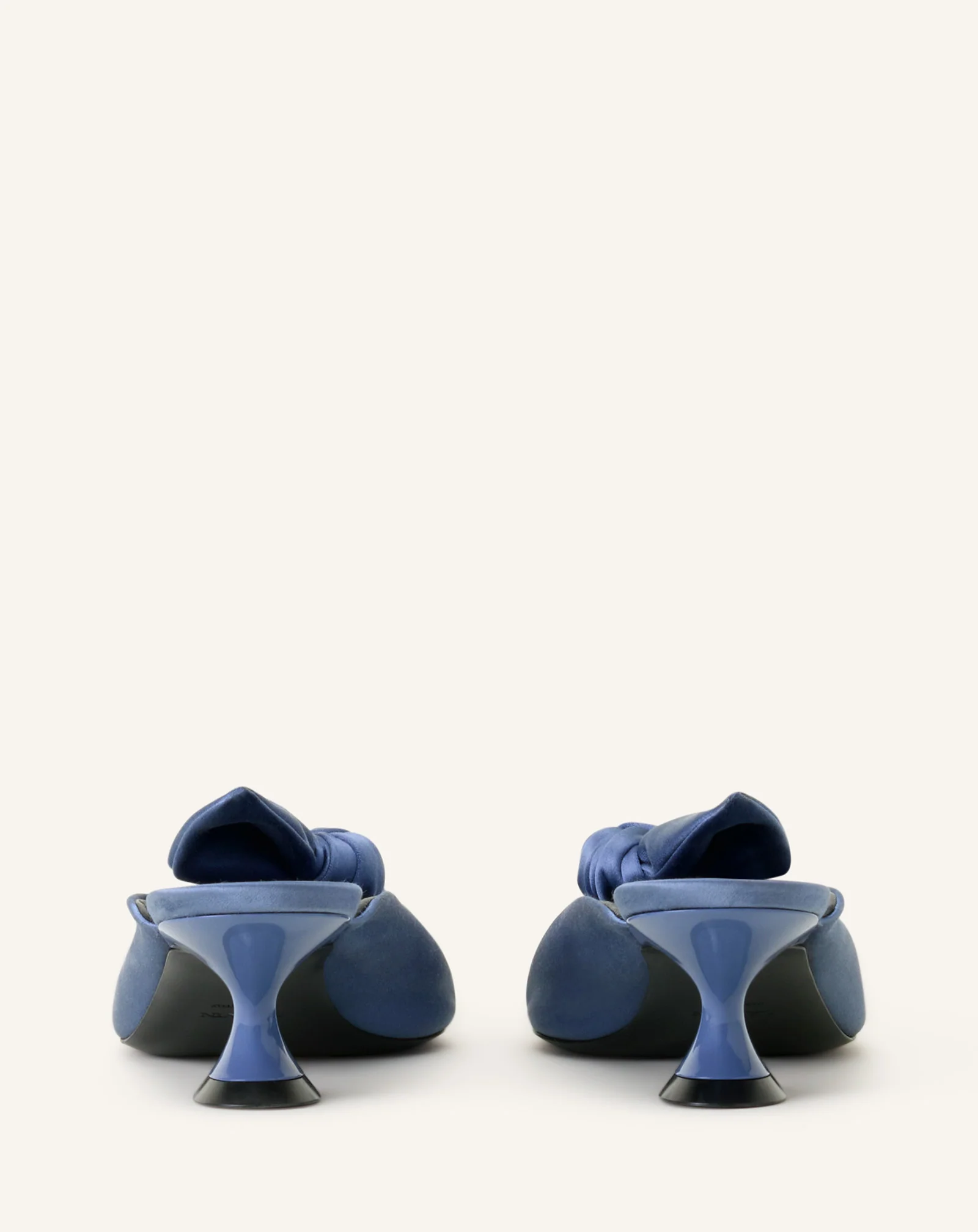 MIDNIGHT STEP HEELED MULES WITH A SATIN BOW - Image 3