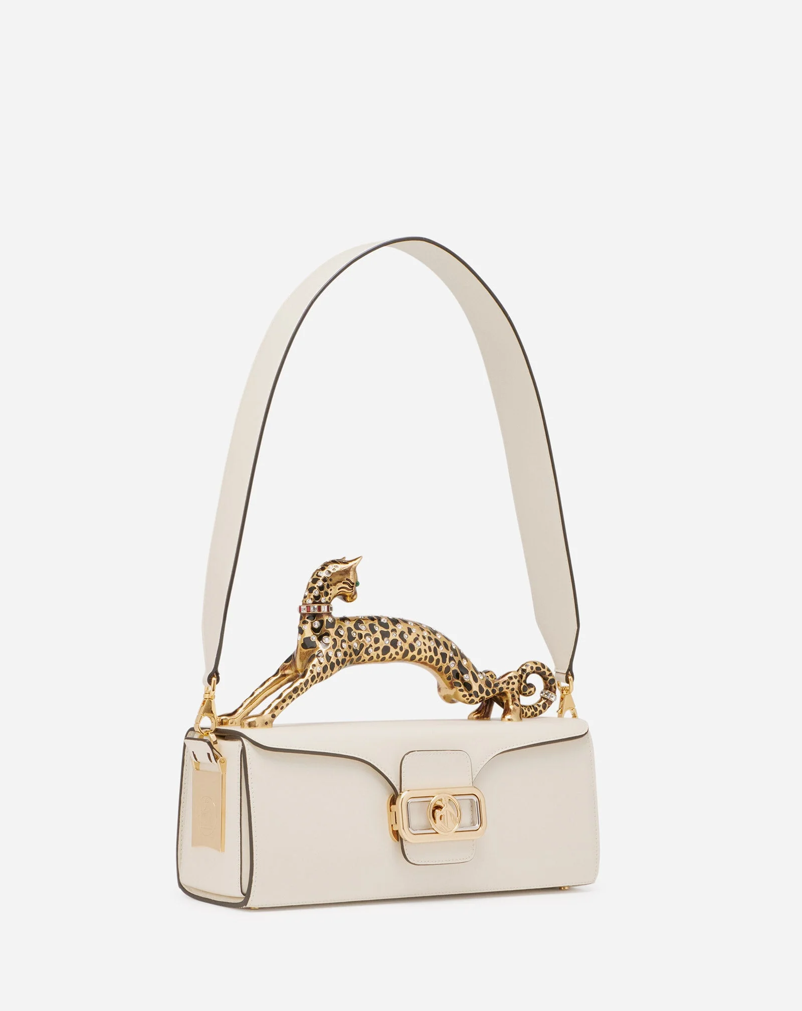 PENCIL CAT BAG IN SHINY LEATHER AND RHINESTONES - Image 5