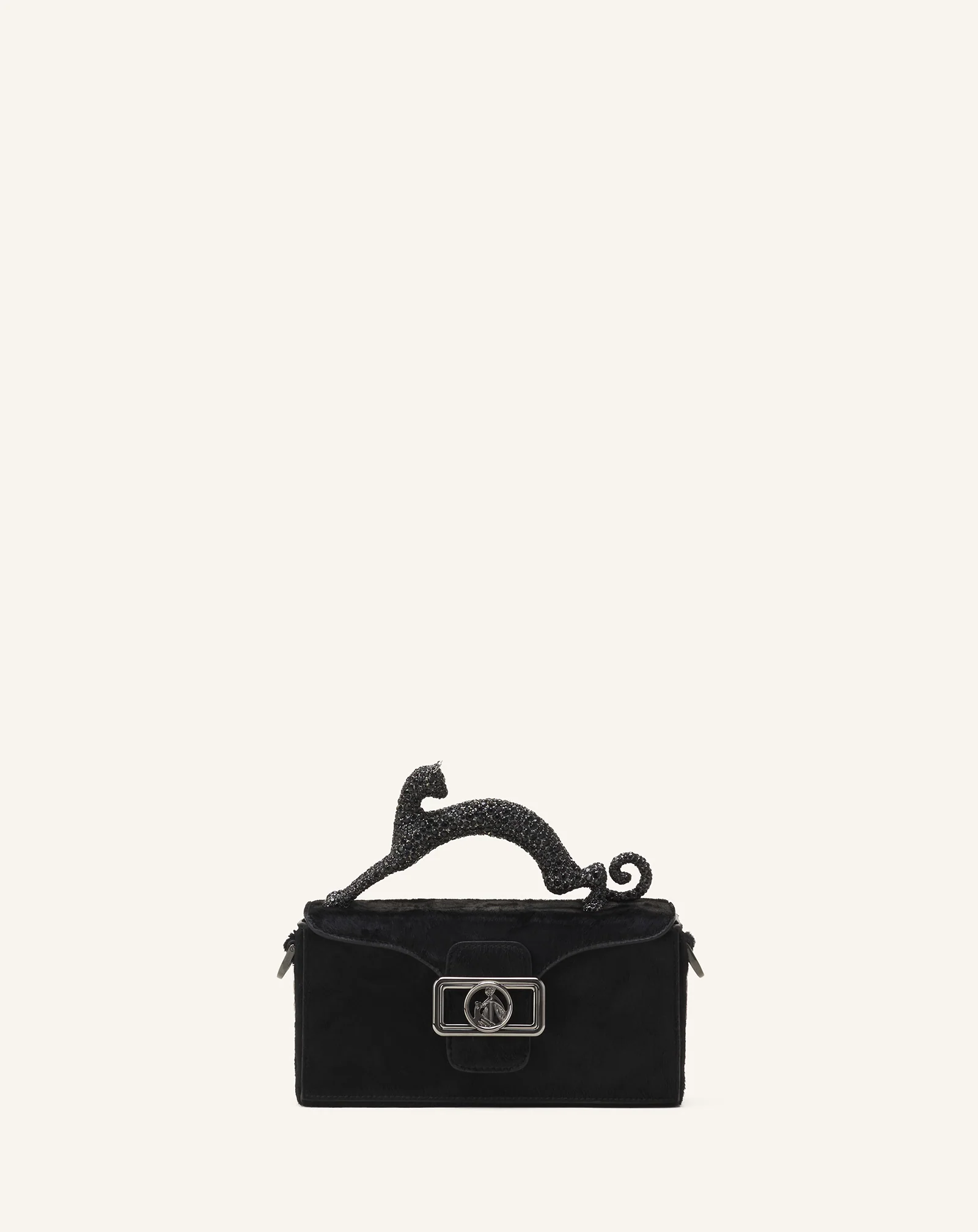 PENCIL CAT NANO BAG IN PONY EFFECT AND RHINESTONES