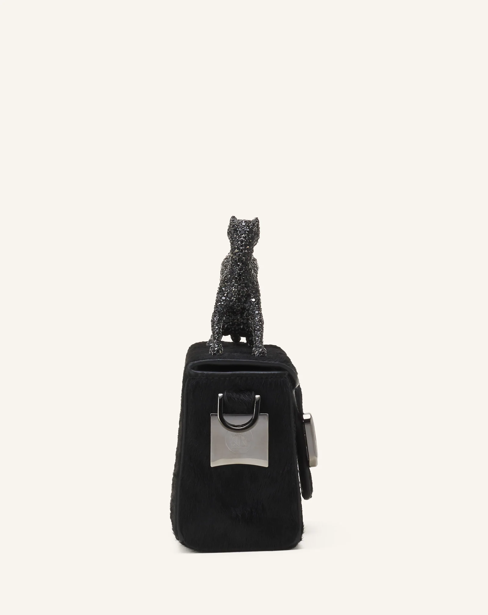 PENCIL CAT NANO BAG IN PONY EFFECT AND RHINESTONES - Image 5