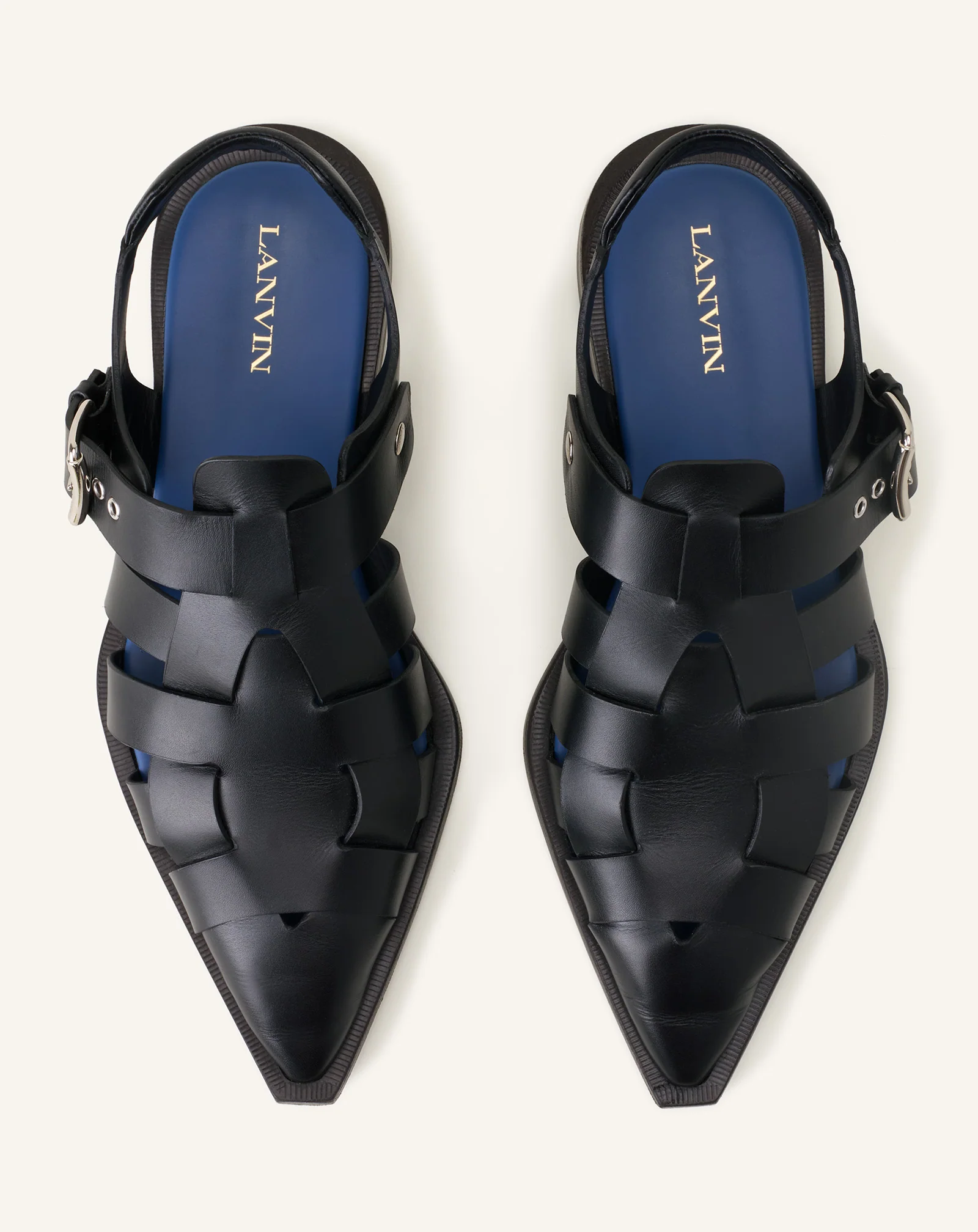 POINTED-TOE LEATHER SANDALS - Image 4