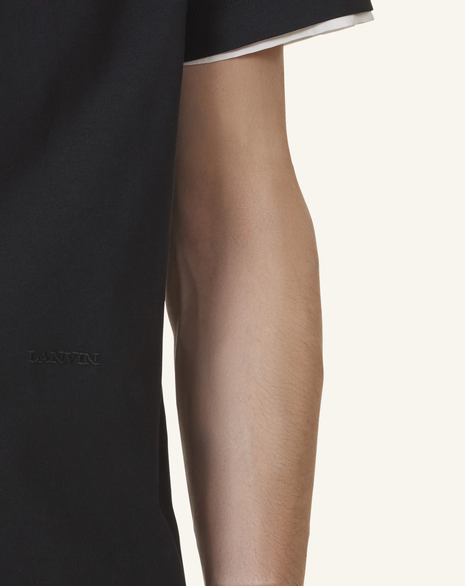 COTTON T-SHIRT WITH SILK DETAIL - Image 5