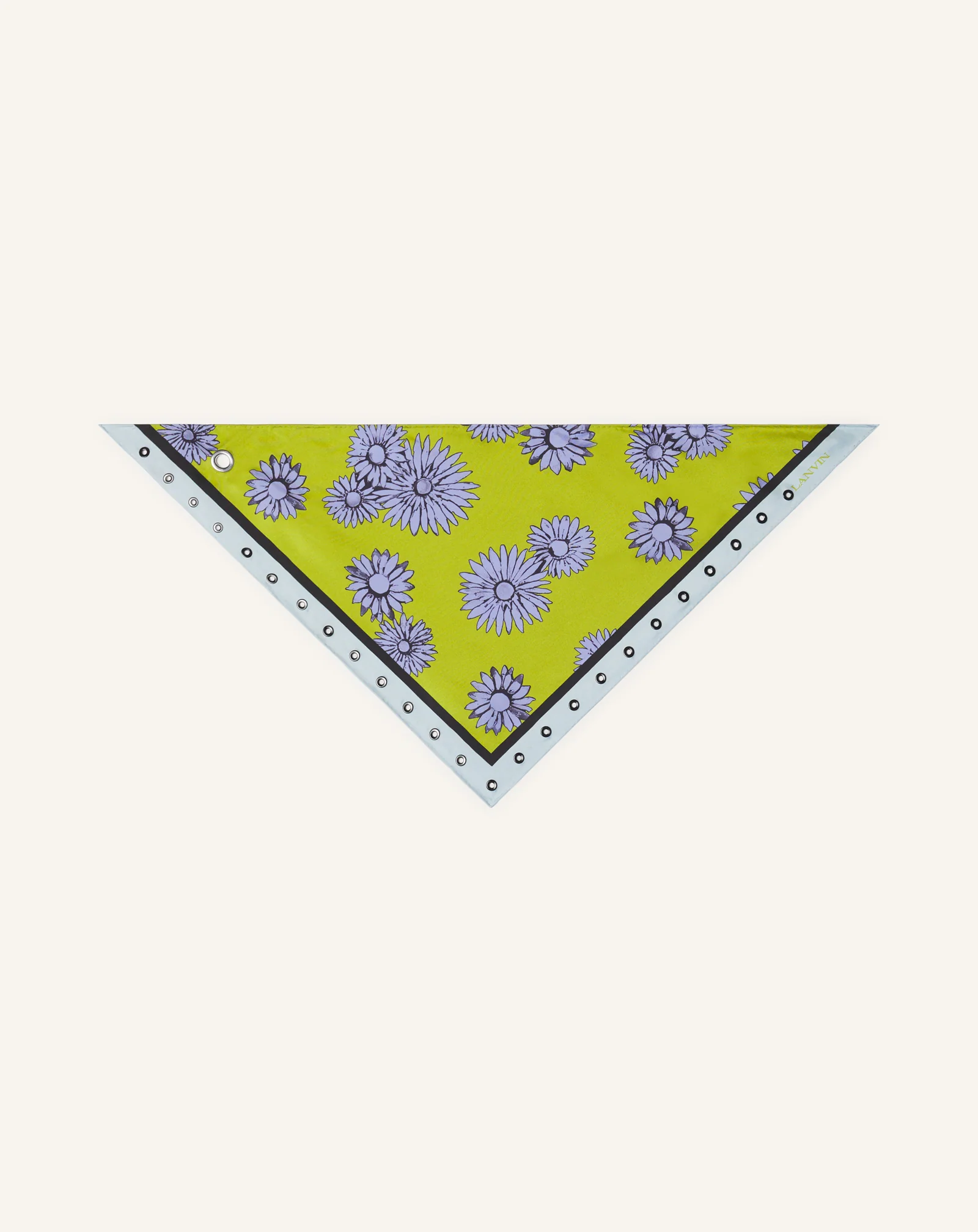 TRIANGLE SILK SCARF WITH MARGUERITE MOTIFS