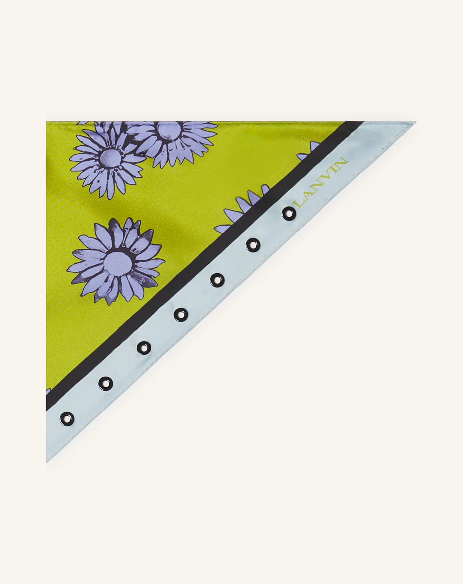 TRIANGLE SILK SCARF WITH MARGUERITE MOTIFS - Image 3