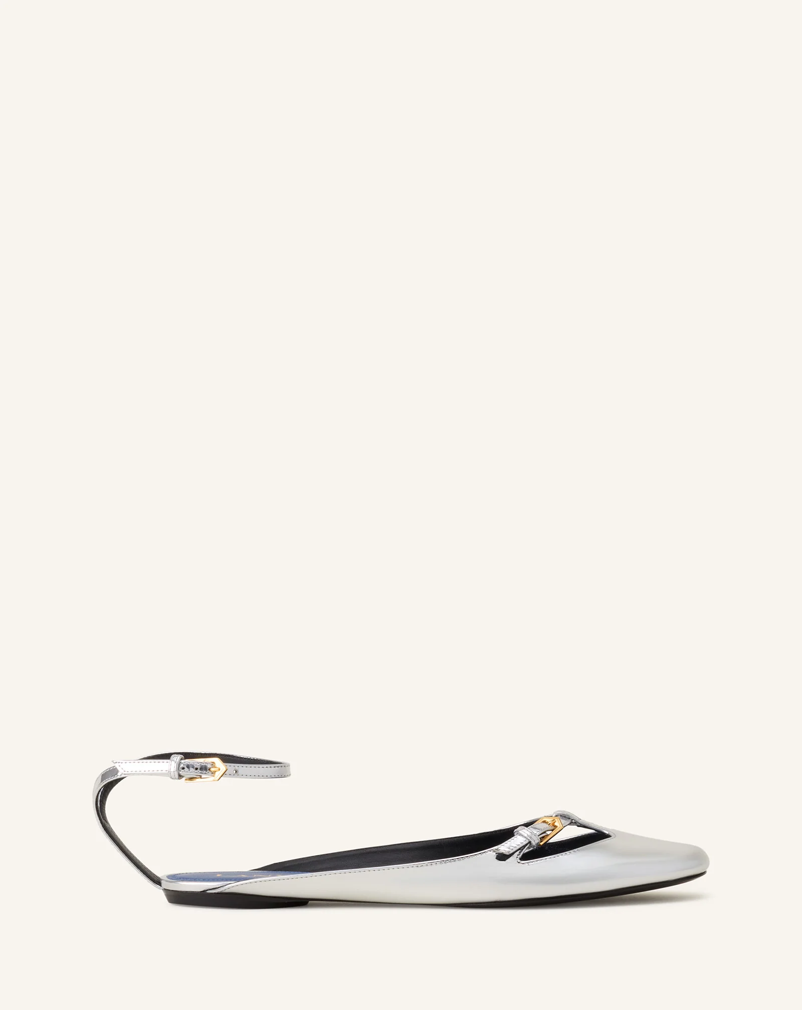 MARY-JANE BALLERINA IN METALLIC LEATHER