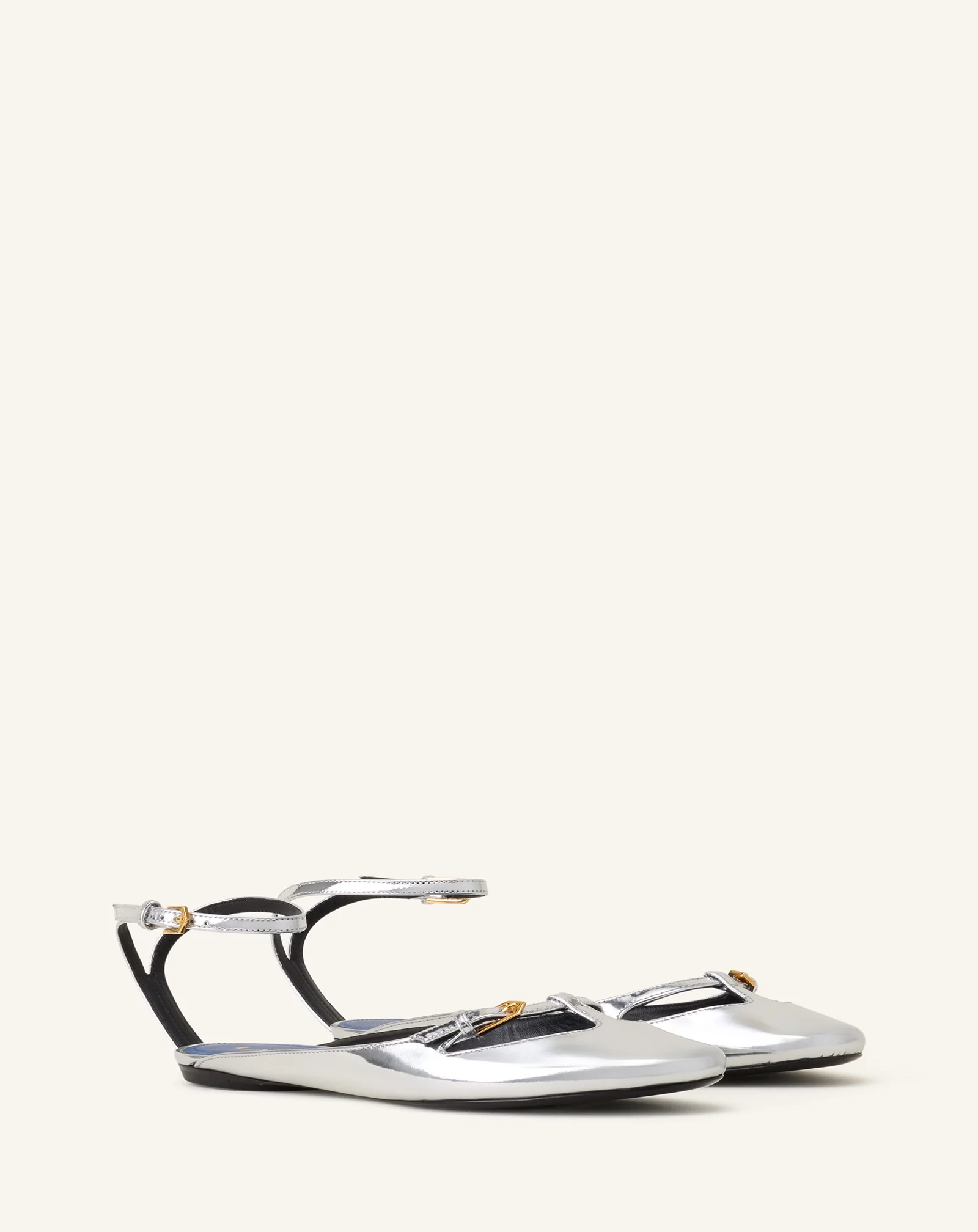 MARY-JANE BALLERINA IN METALLIC LEATHER - Image 2