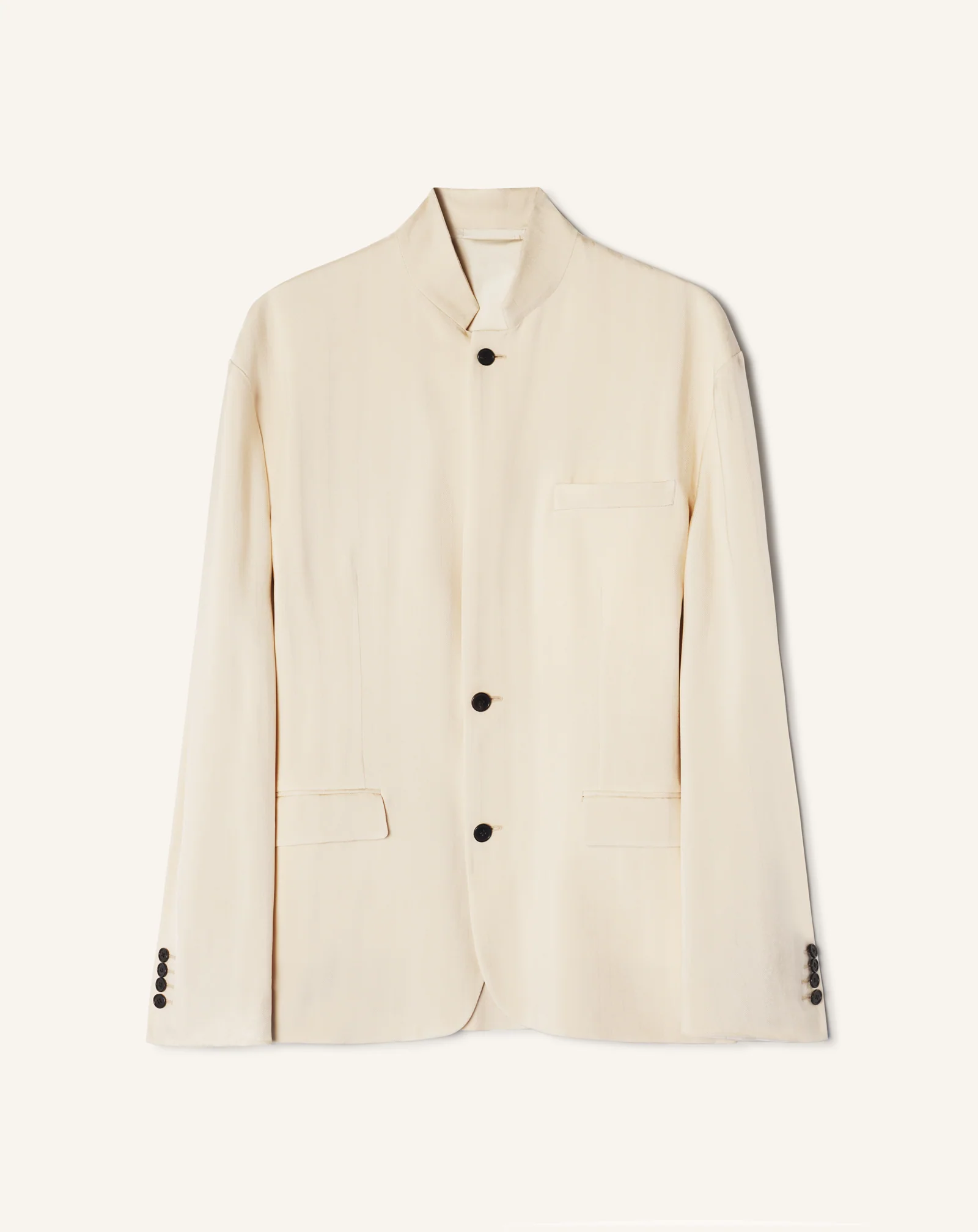 VISCOSE JACKET WITH STAND-UP COLLAR