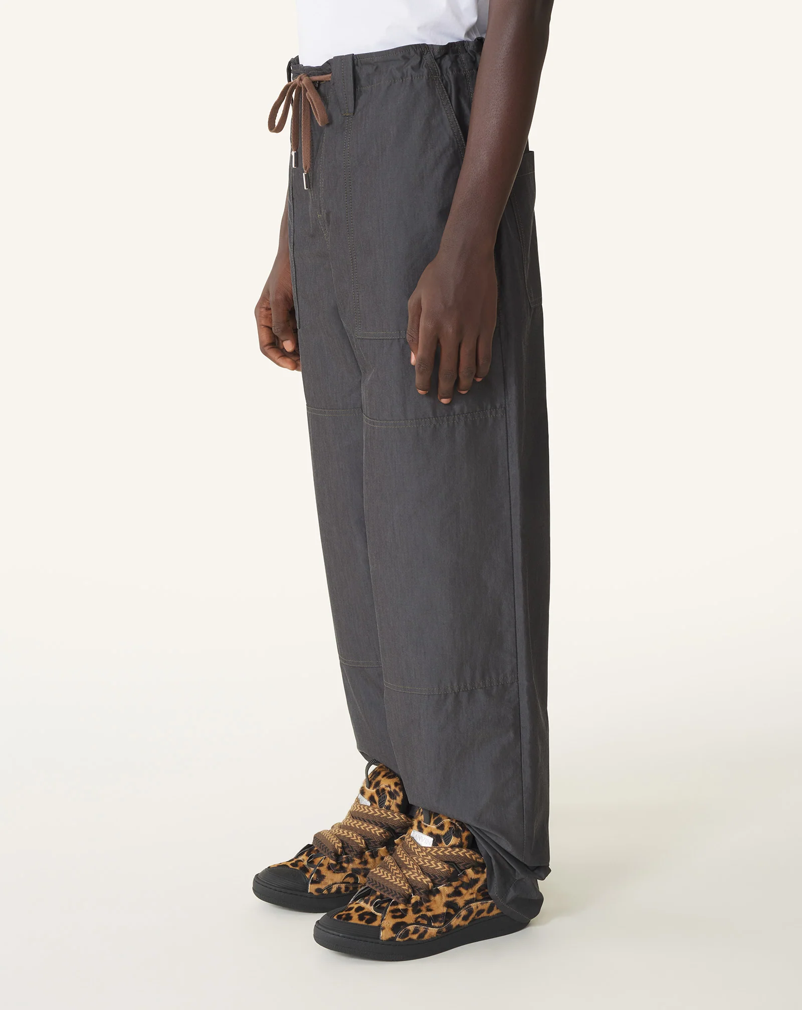 WIDE-LEG CHAMBRAY PANTS - Image 3