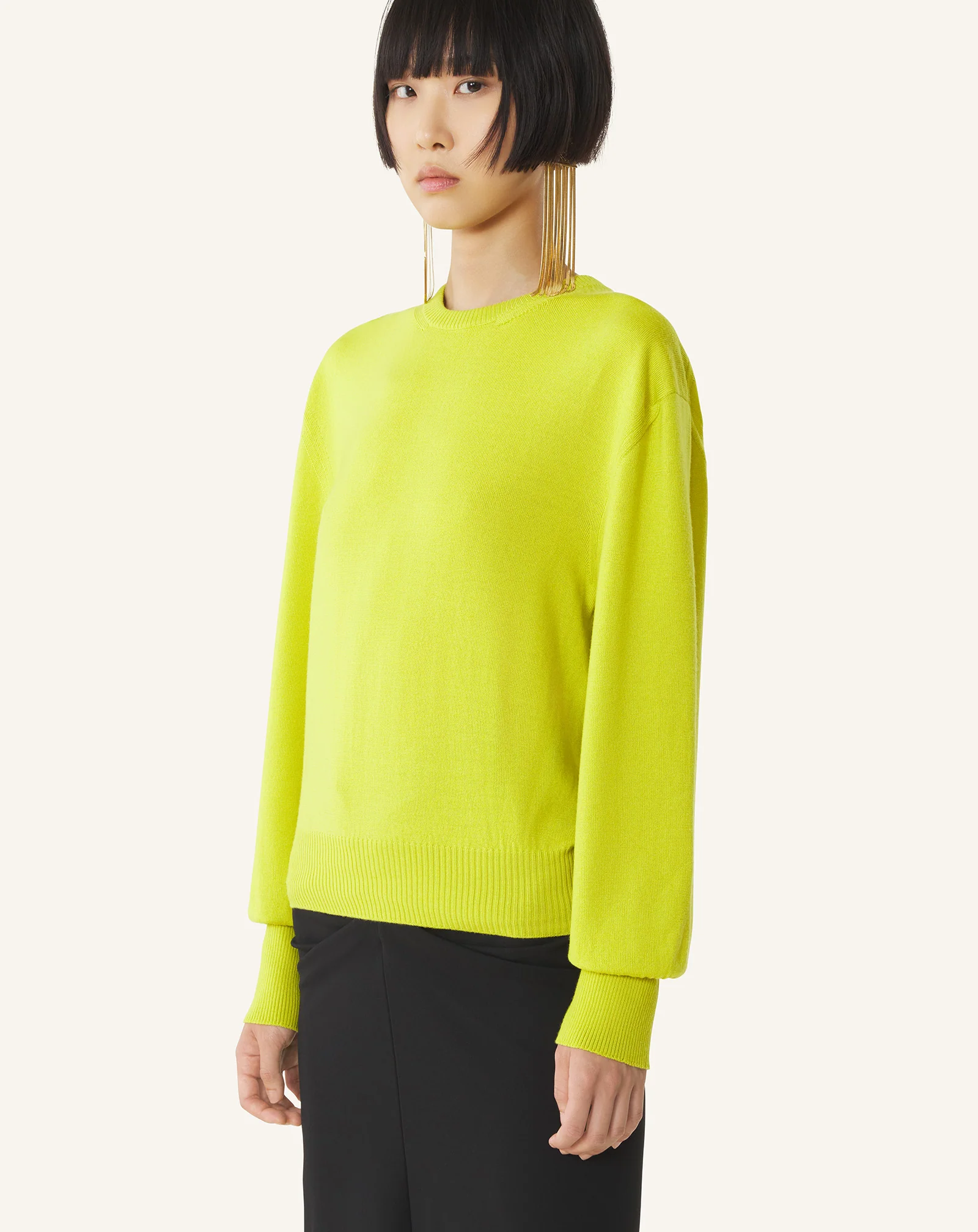 WOOL SWEATER WITH GROS GRAIN DETAIL - Image 3
