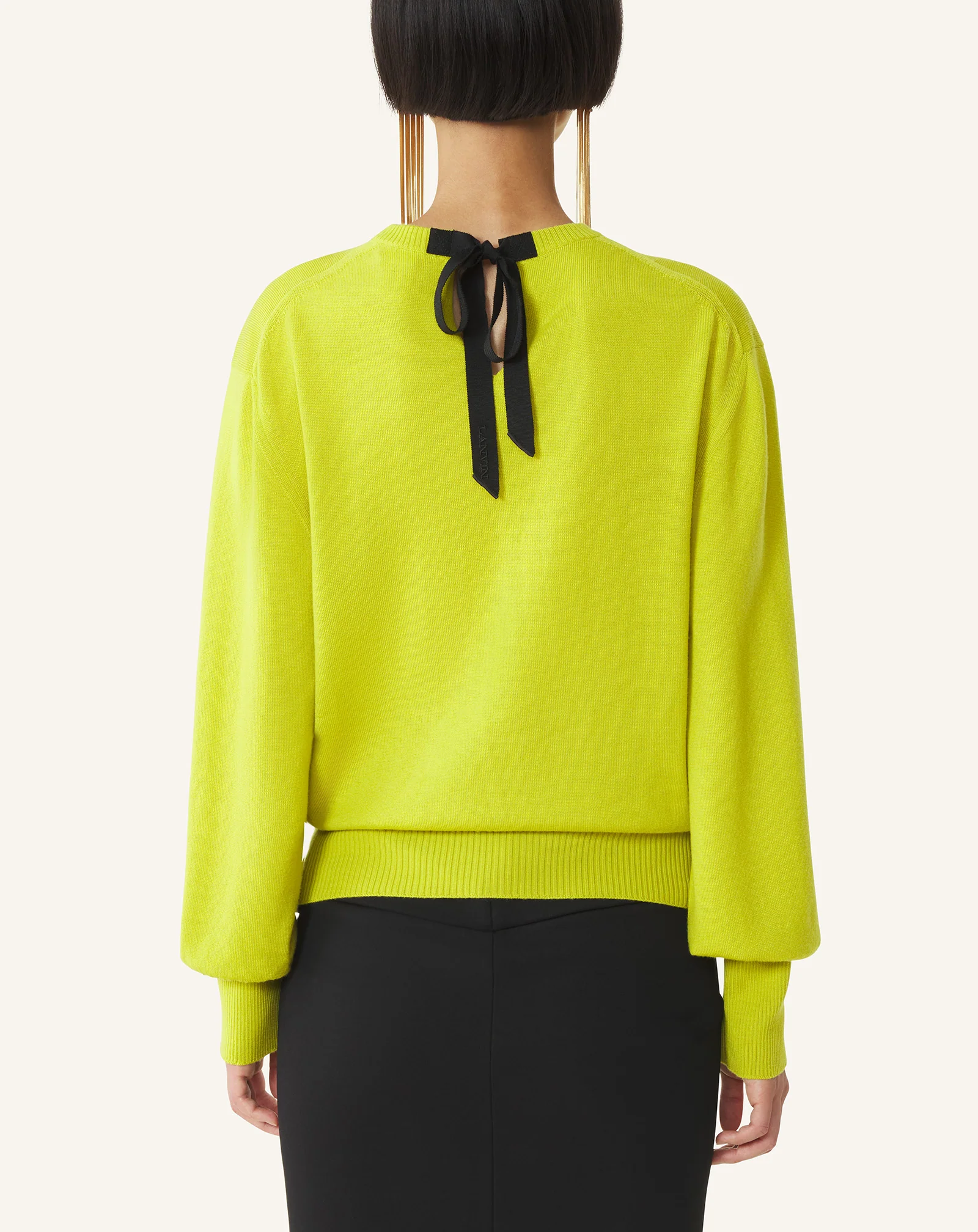 WOOL SWEATER WITH GROS GRAIN DETAIL - Image 4