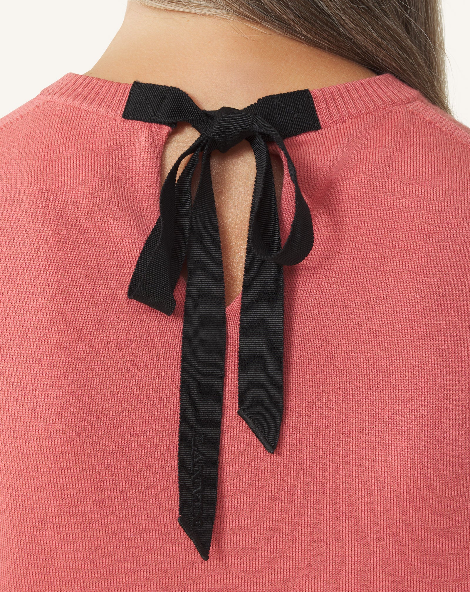 WOOL SWEATER WITH GROS GRAIN DETAIL - Image 6